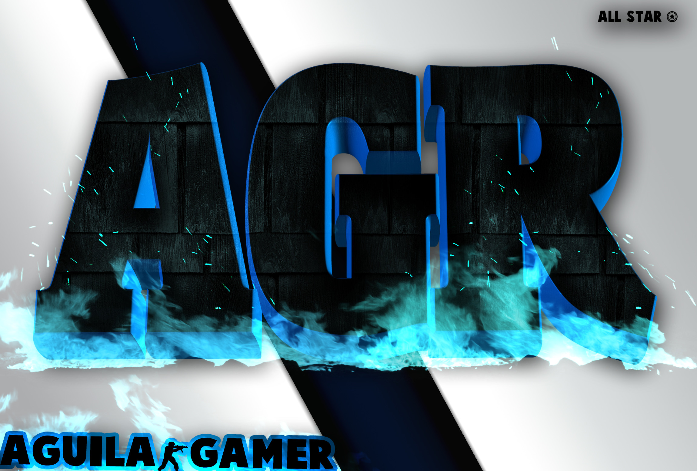 Blue fire AGR logo / wallpaper by Thepedro0403
