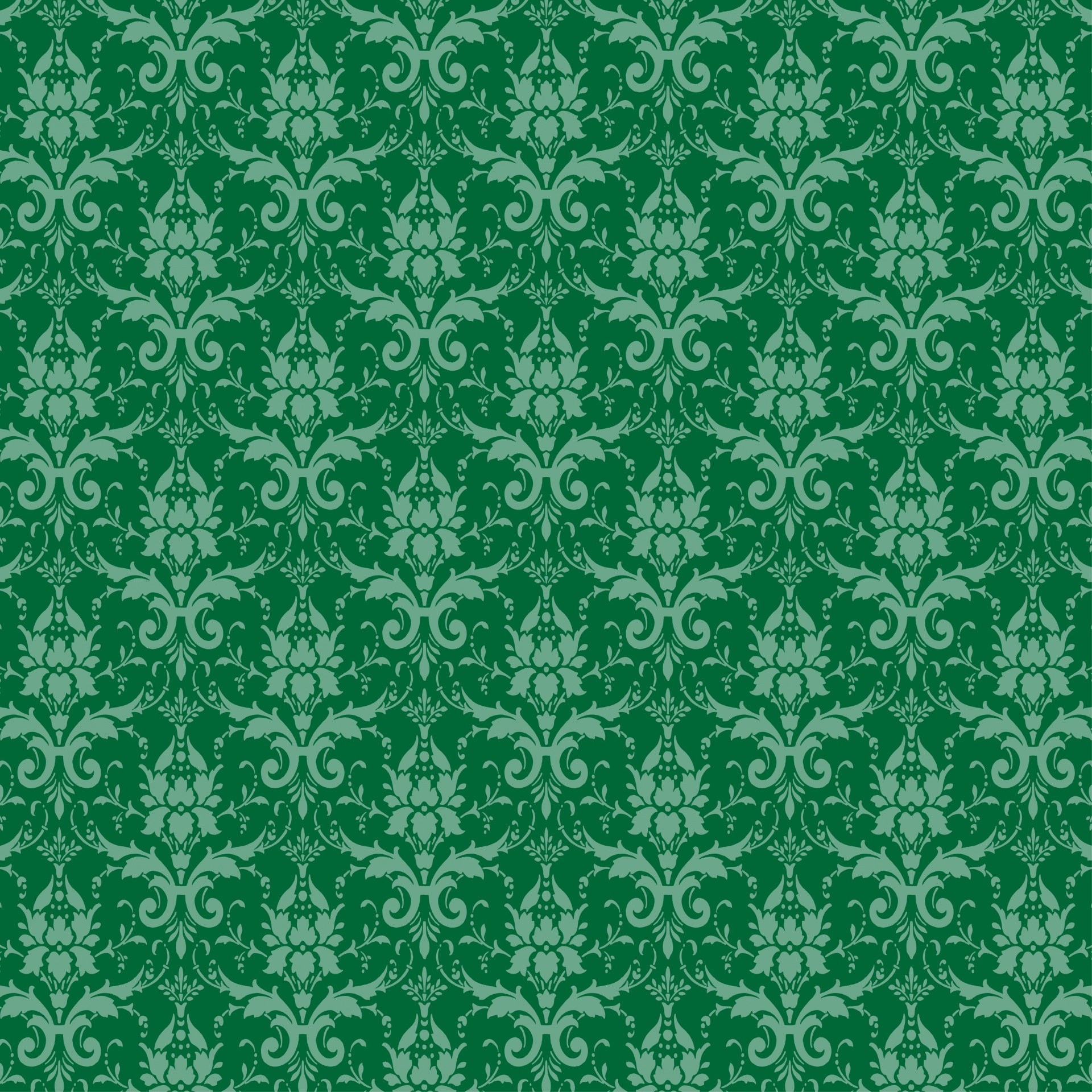 Damask Green Wallpaper