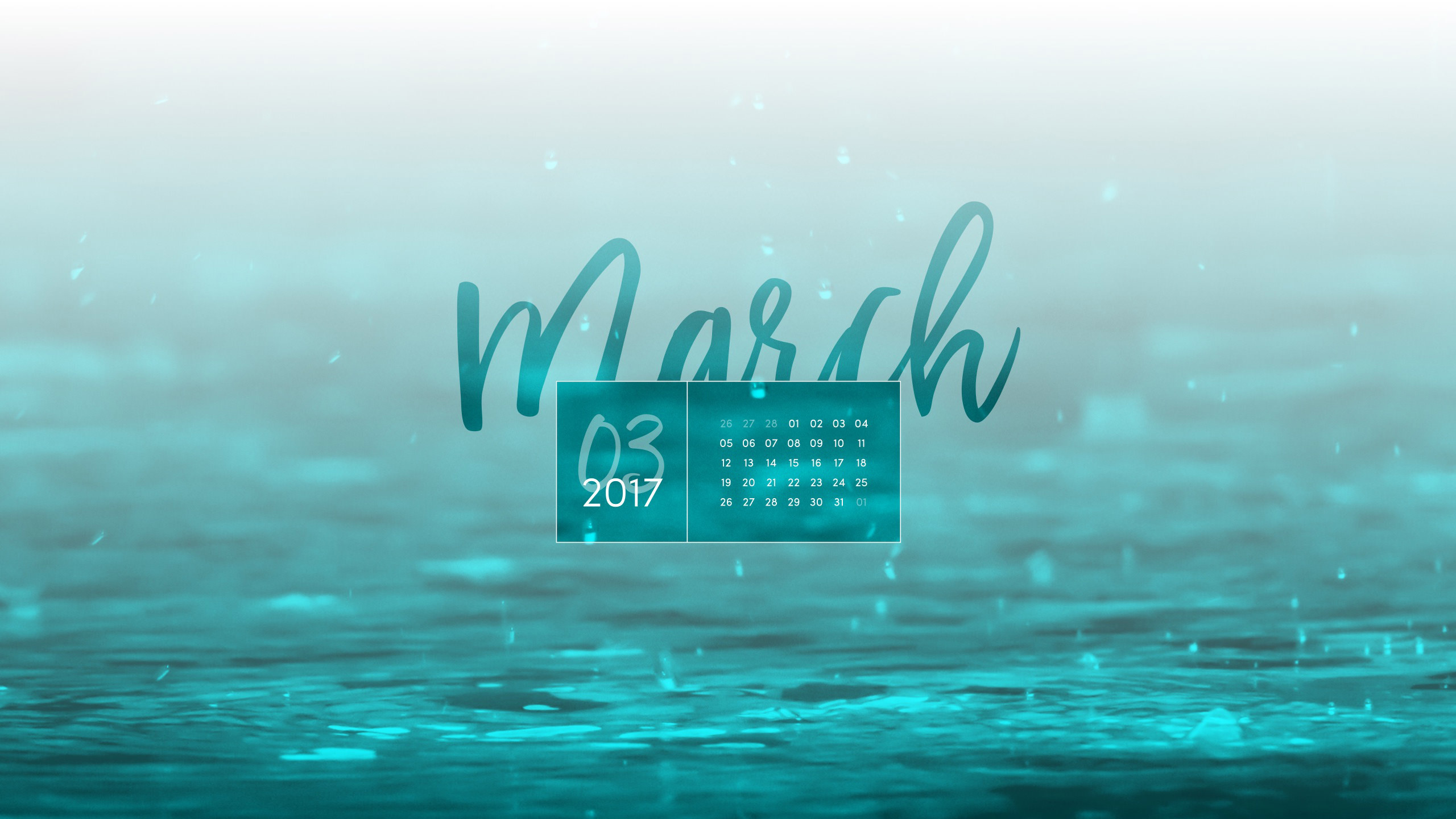 March 2017 Desktop Calendar Wallpaper
