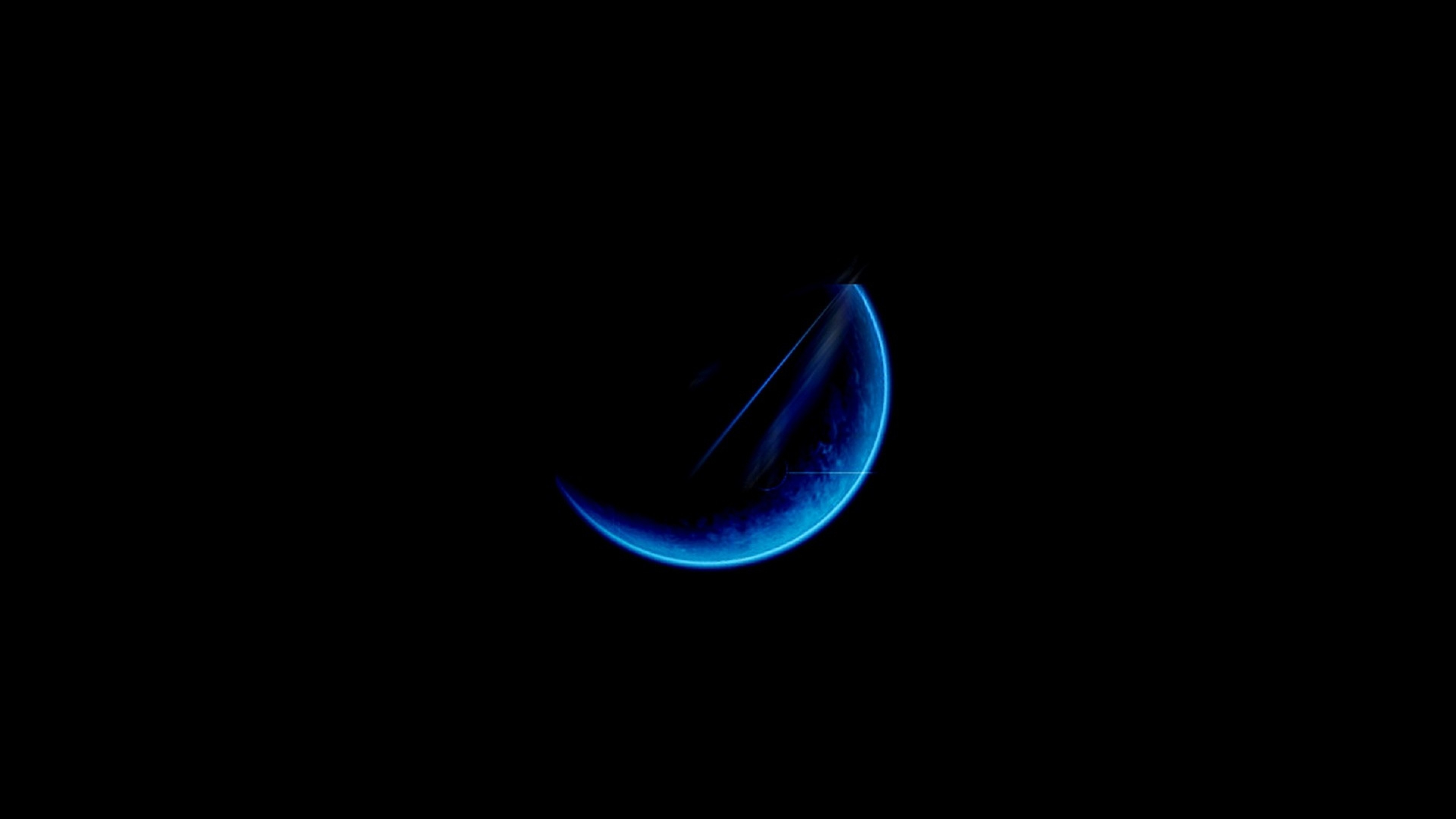 Wallpaper moon, light, blue, black