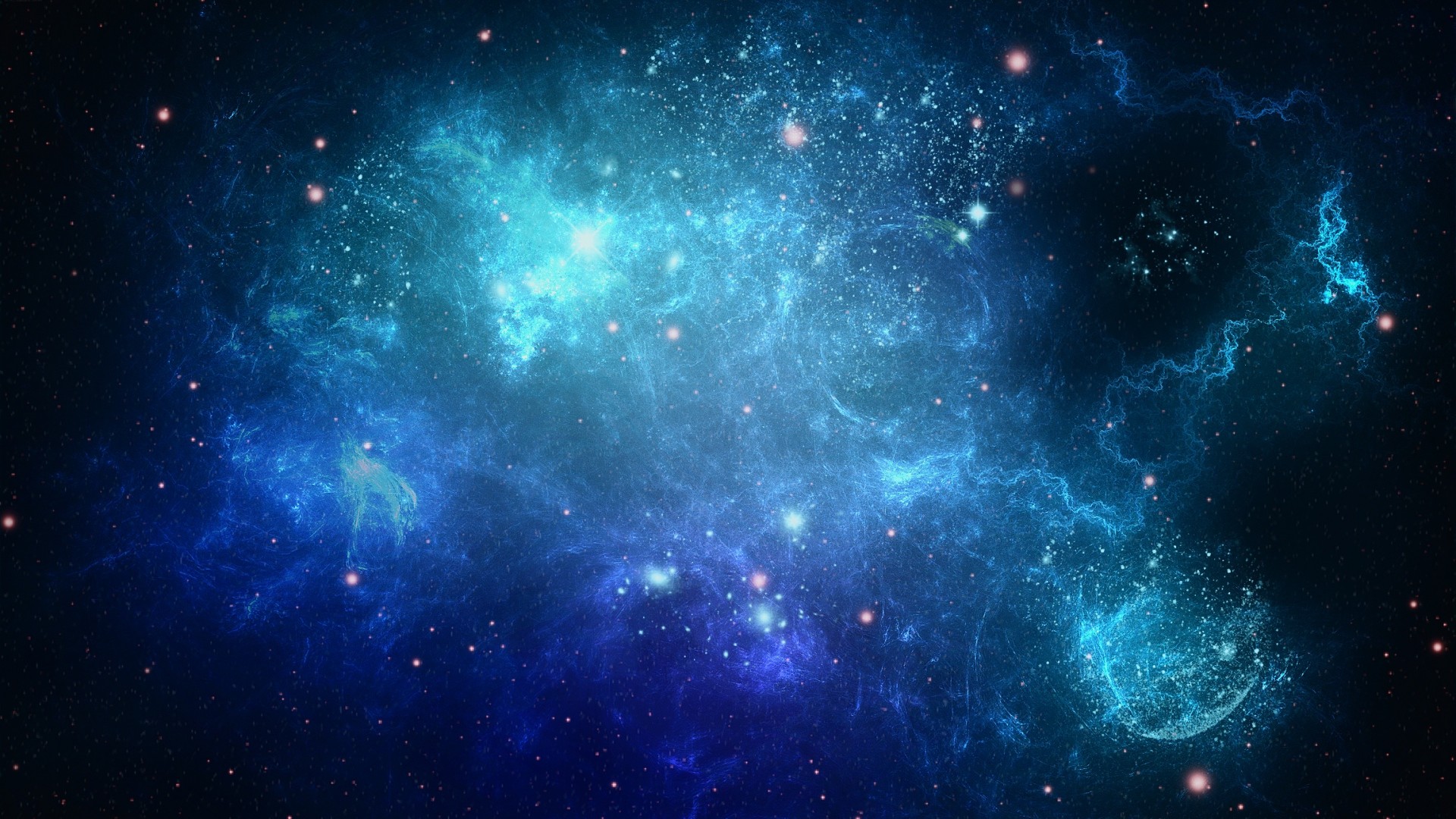 Preview wallpaper space, background, blue, dots 1920×1080