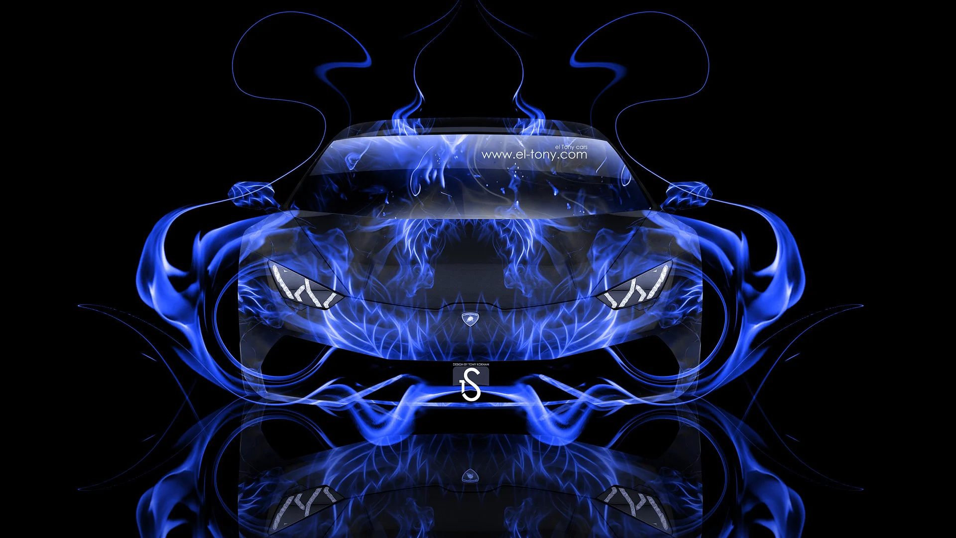 Lamborghini-Huracan-Front-Blue-Fire-Abstract-Car-2014-HD .