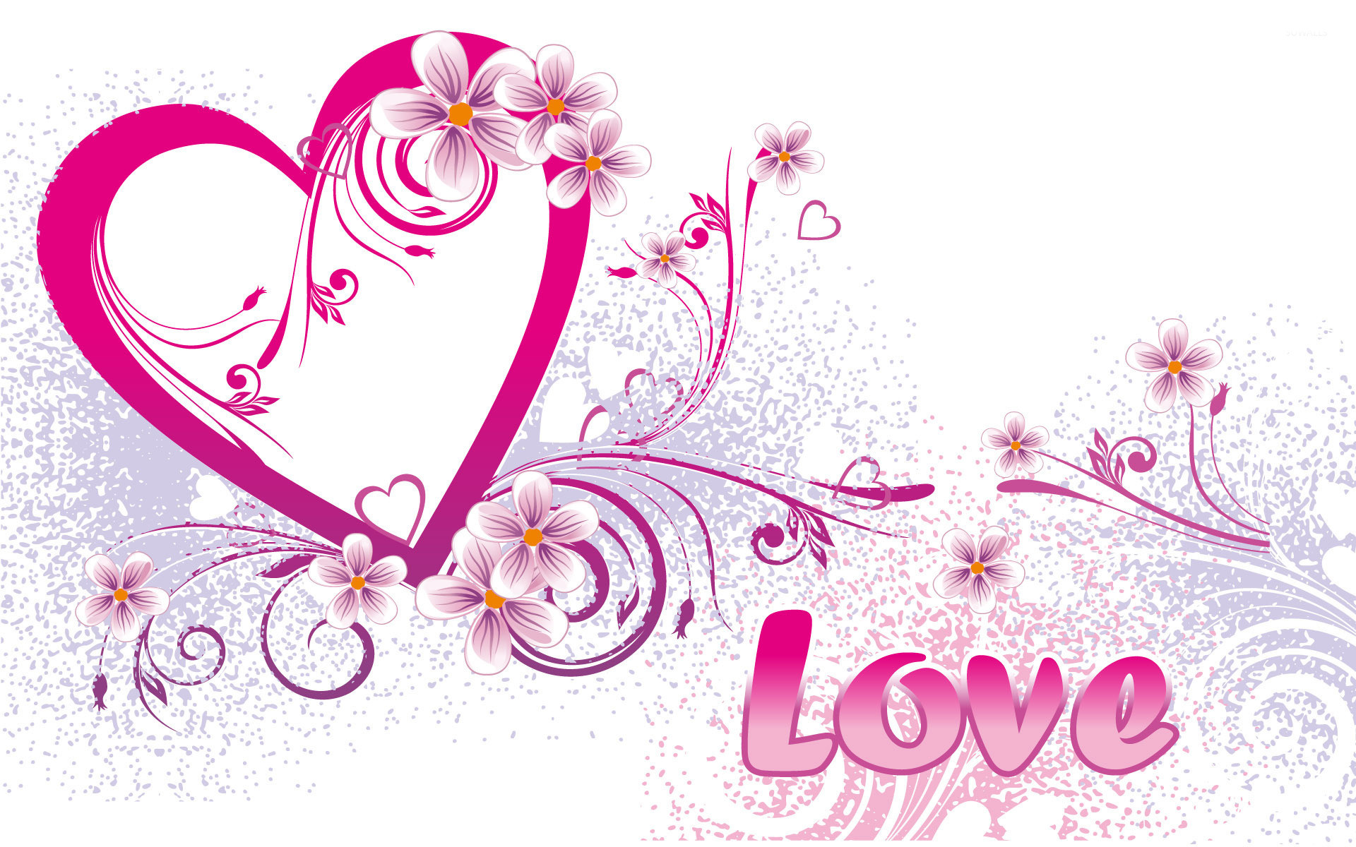 Love and pink heart wallpaper