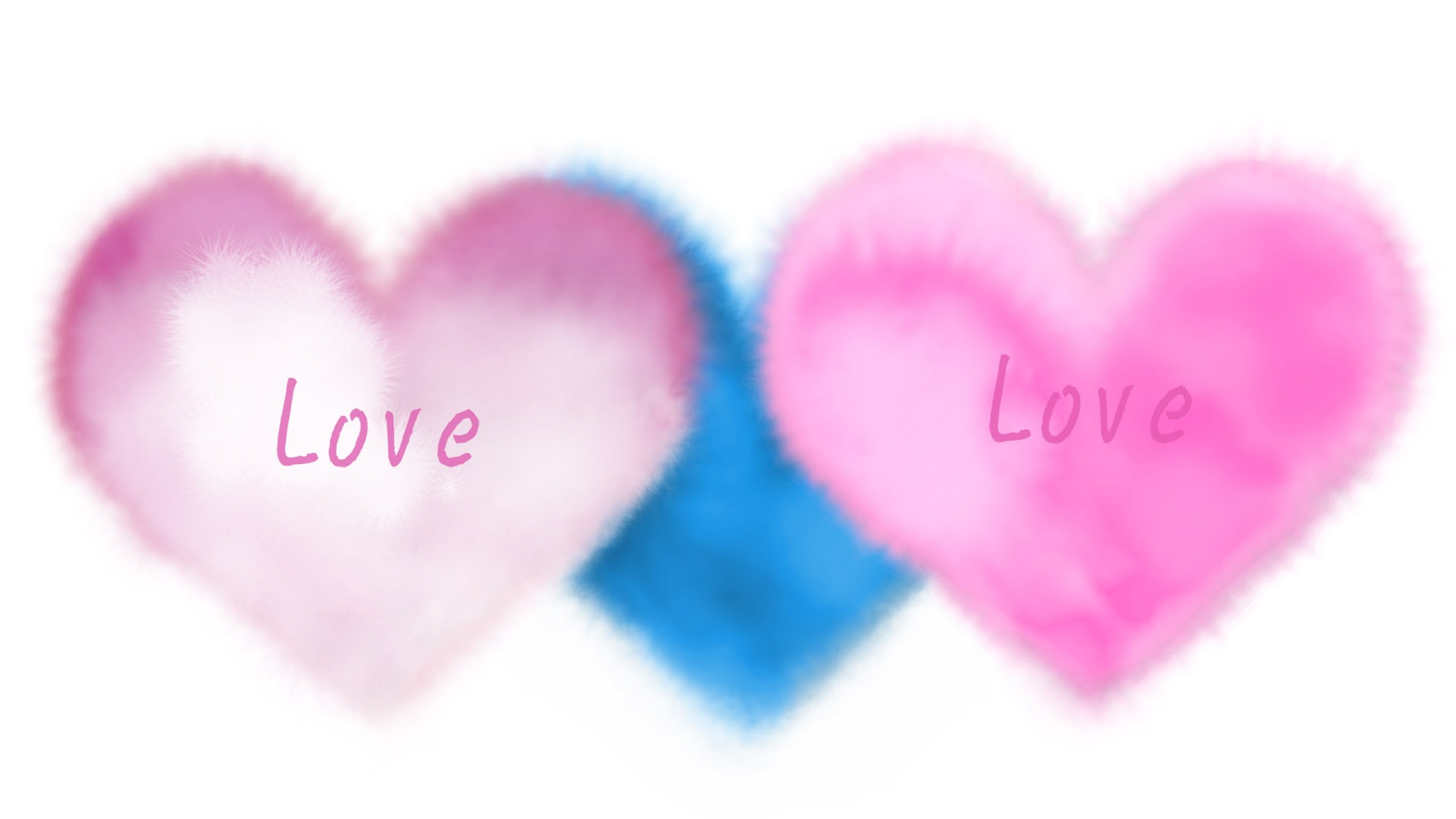 Wallpaper Pink, Heart, Love, Blue, Light wallpaper
