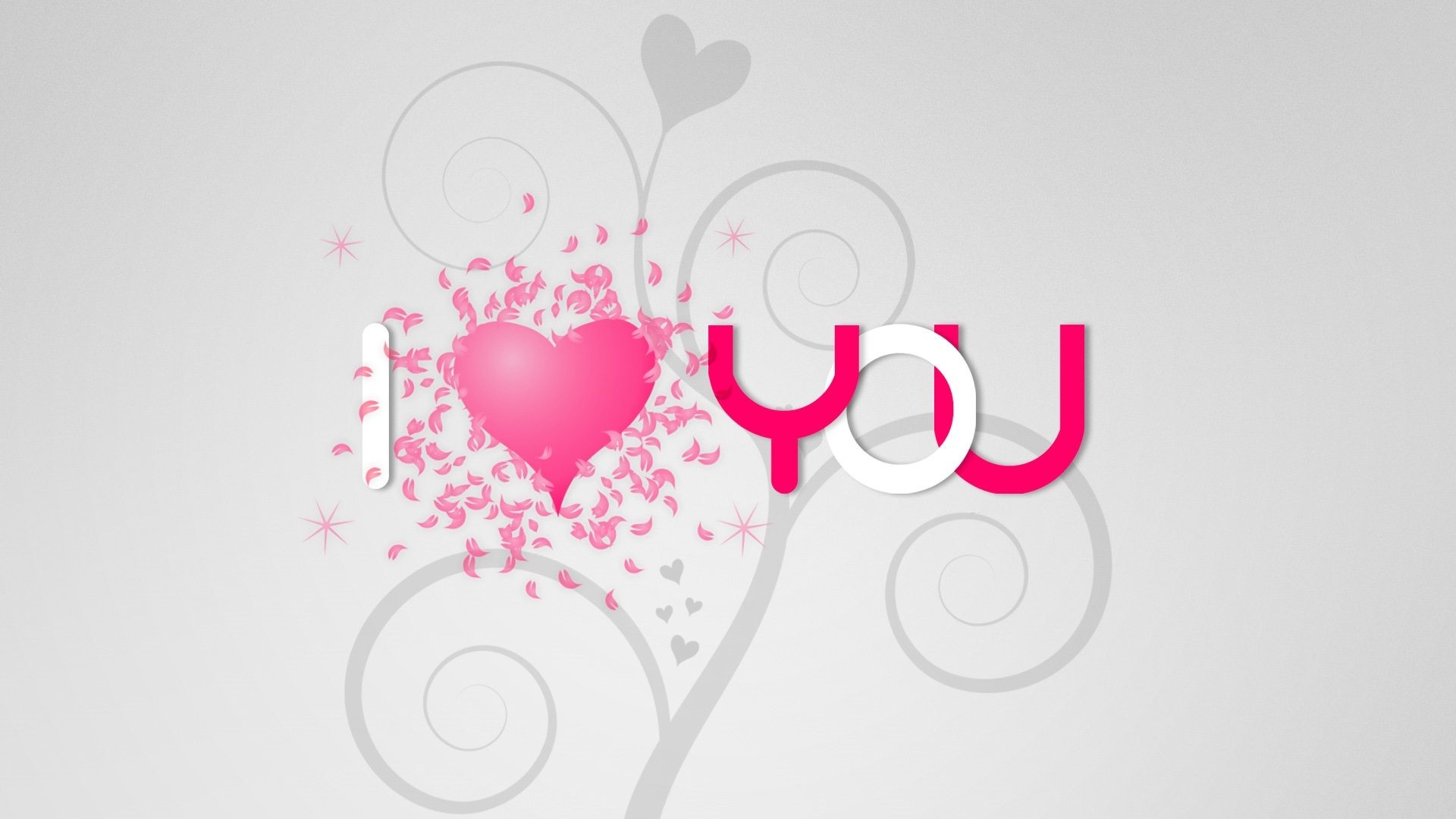 Image I Love you Pink Heart Abstract Wallpaper