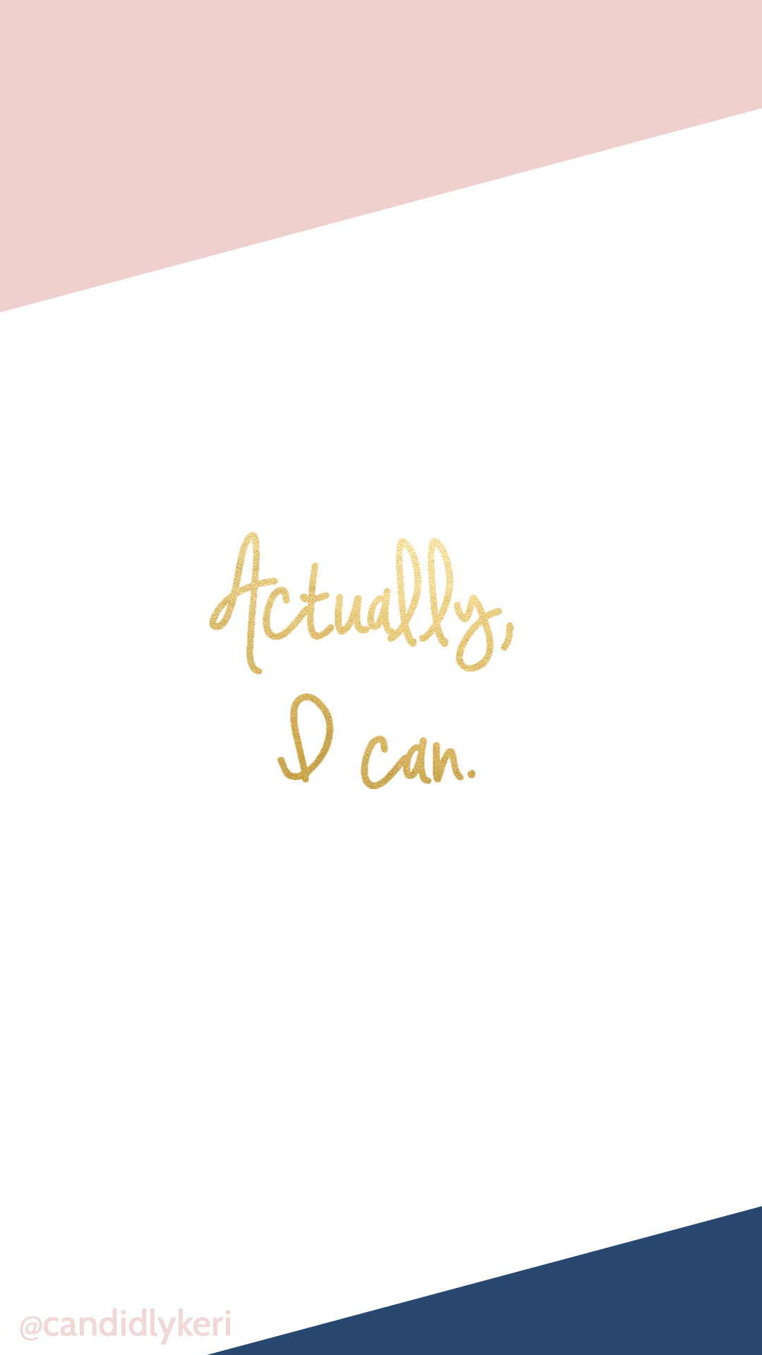 Actually I can, blush pink navy gold foil background wallpaper you can download for free