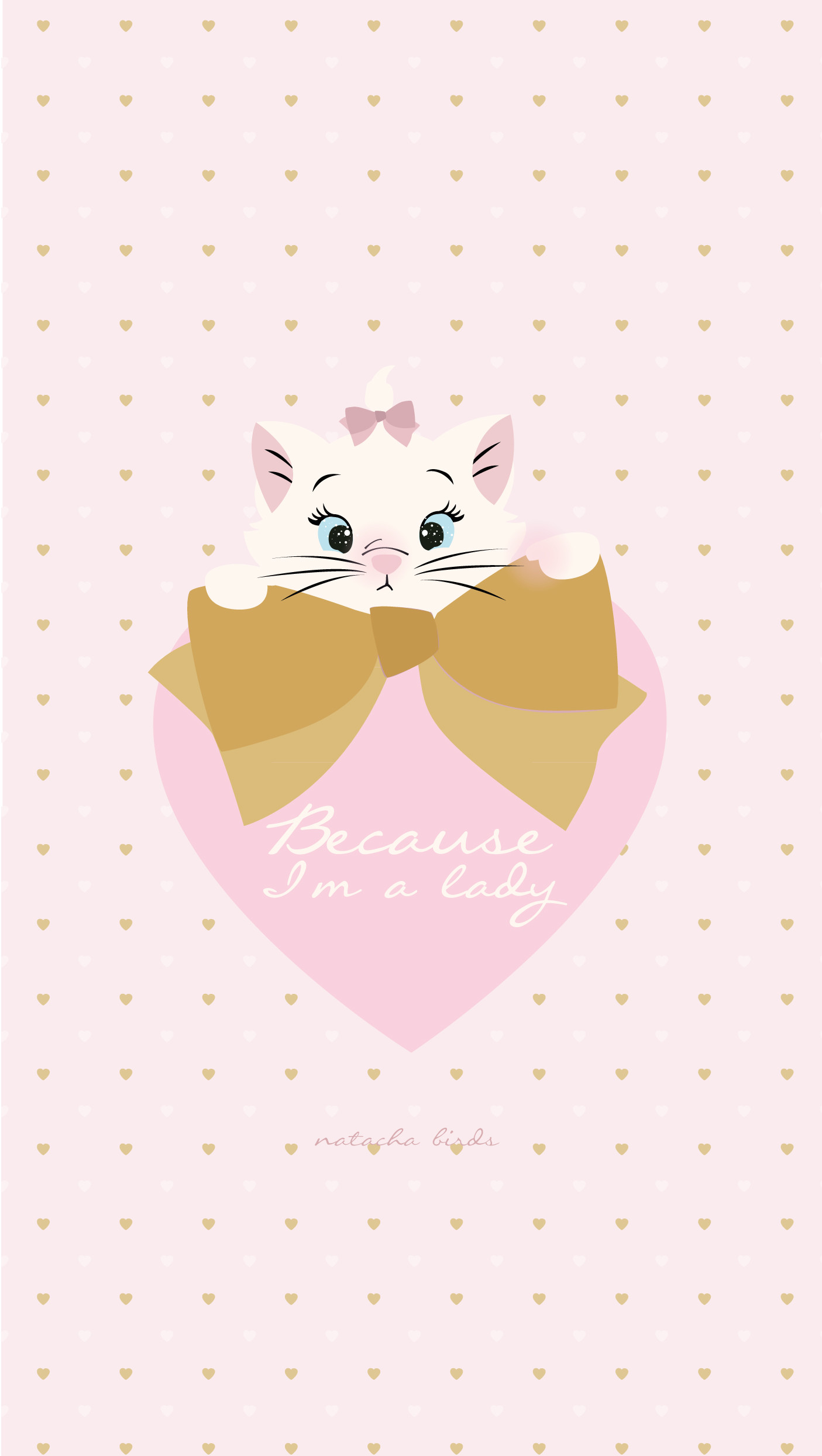 Disney Aristocats Marie "Because I'm a Lady" free iphone background  wallpaper design