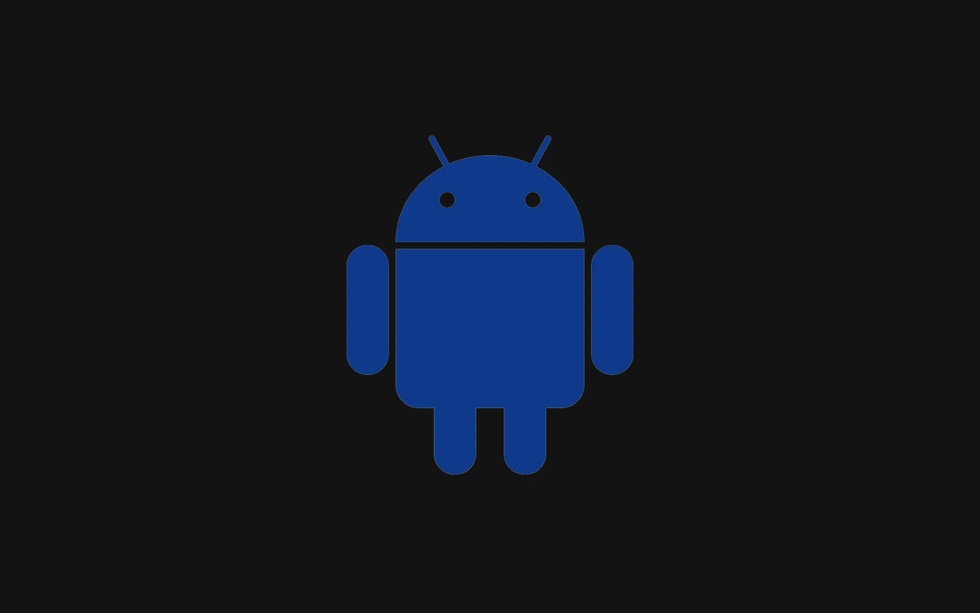 Blue Android And Black Background Wallpaper Desktop