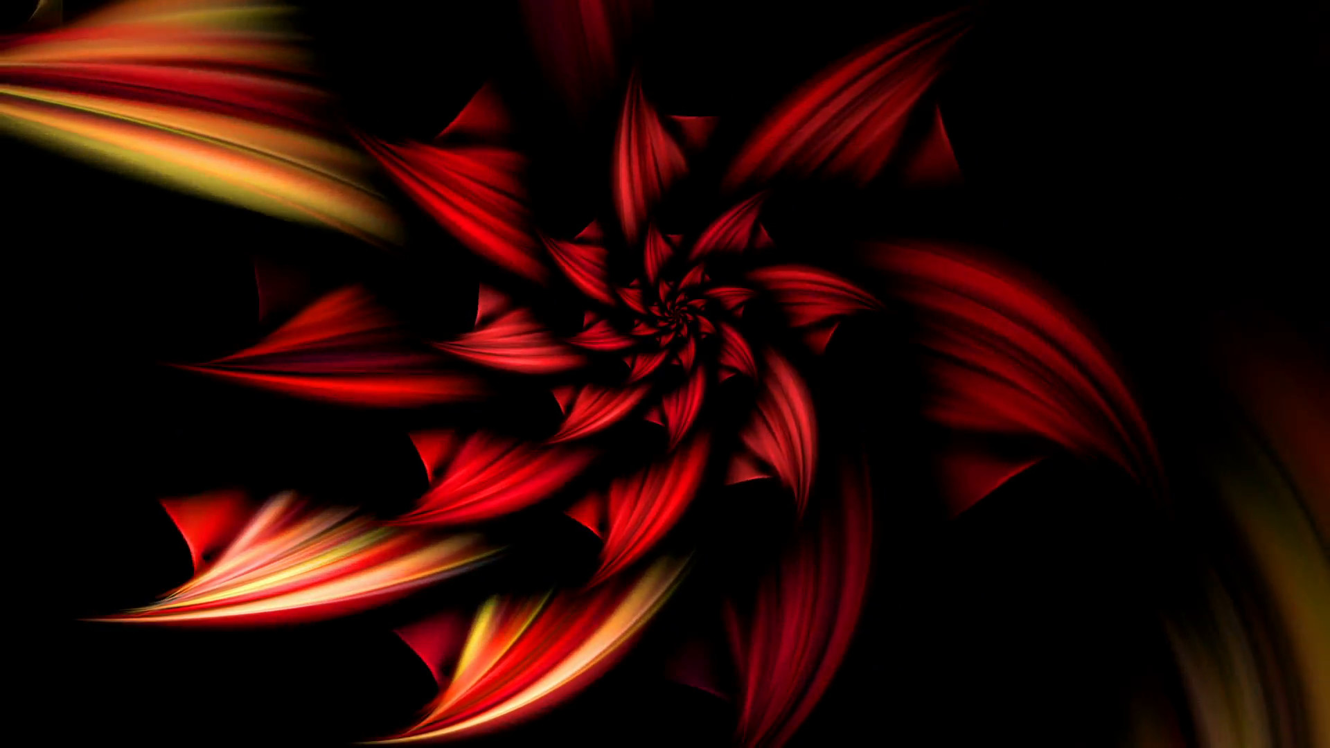 Subscription Library Fiery Flower – red fiery flower on black background,  animated abstract illustration, 30fps,