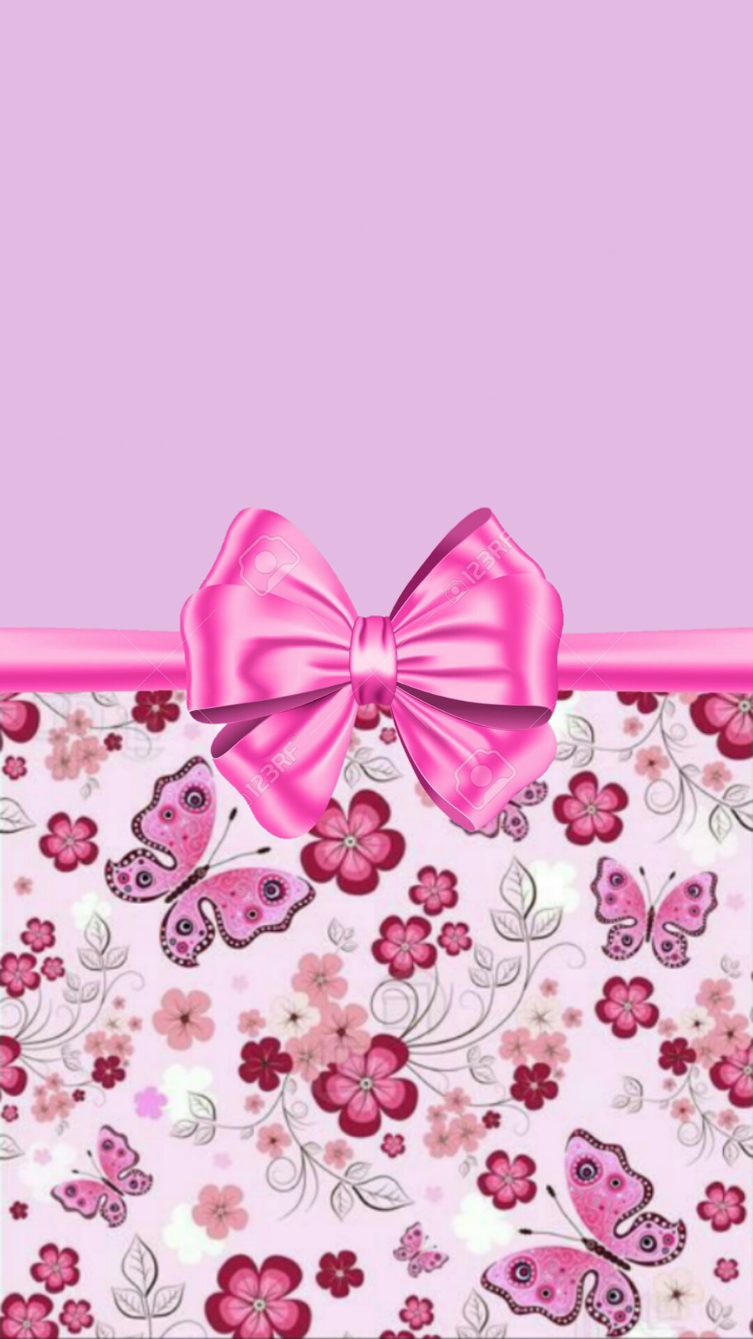 Purple and pink with flowers and bow