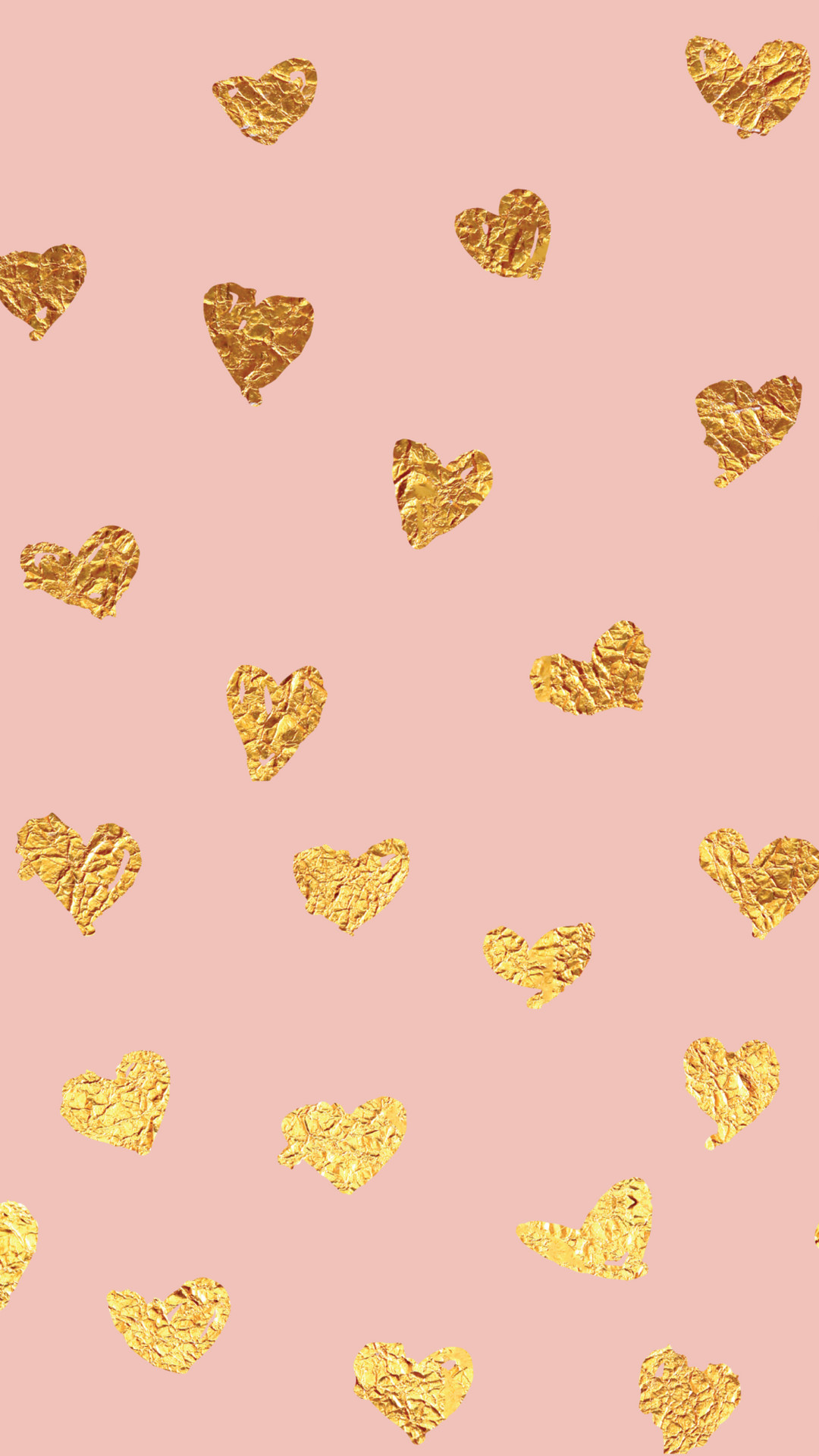 Click to download pink foil heart smart phone wallpaper