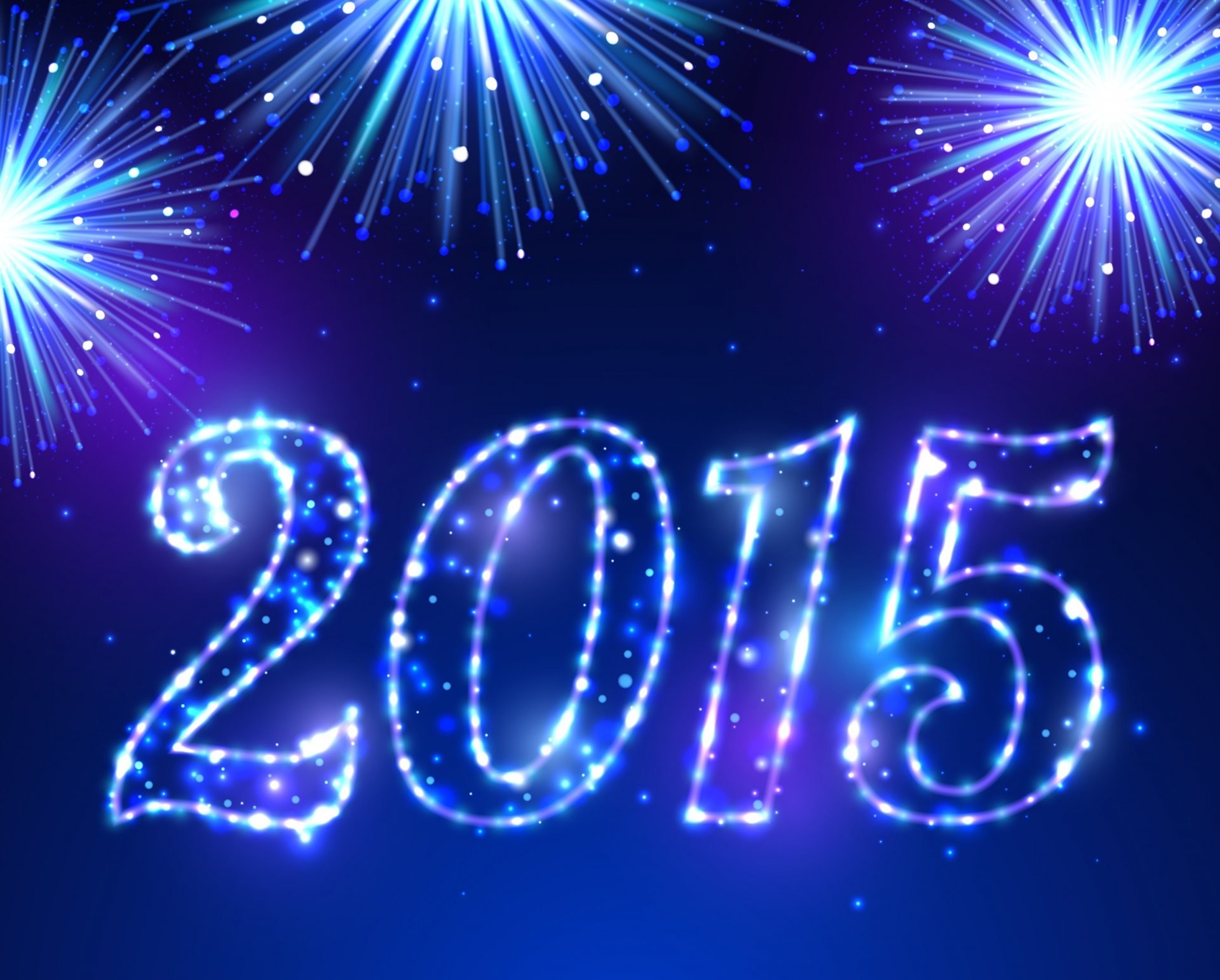 Happy new year 2015 blue sparkle fireworks new year salute