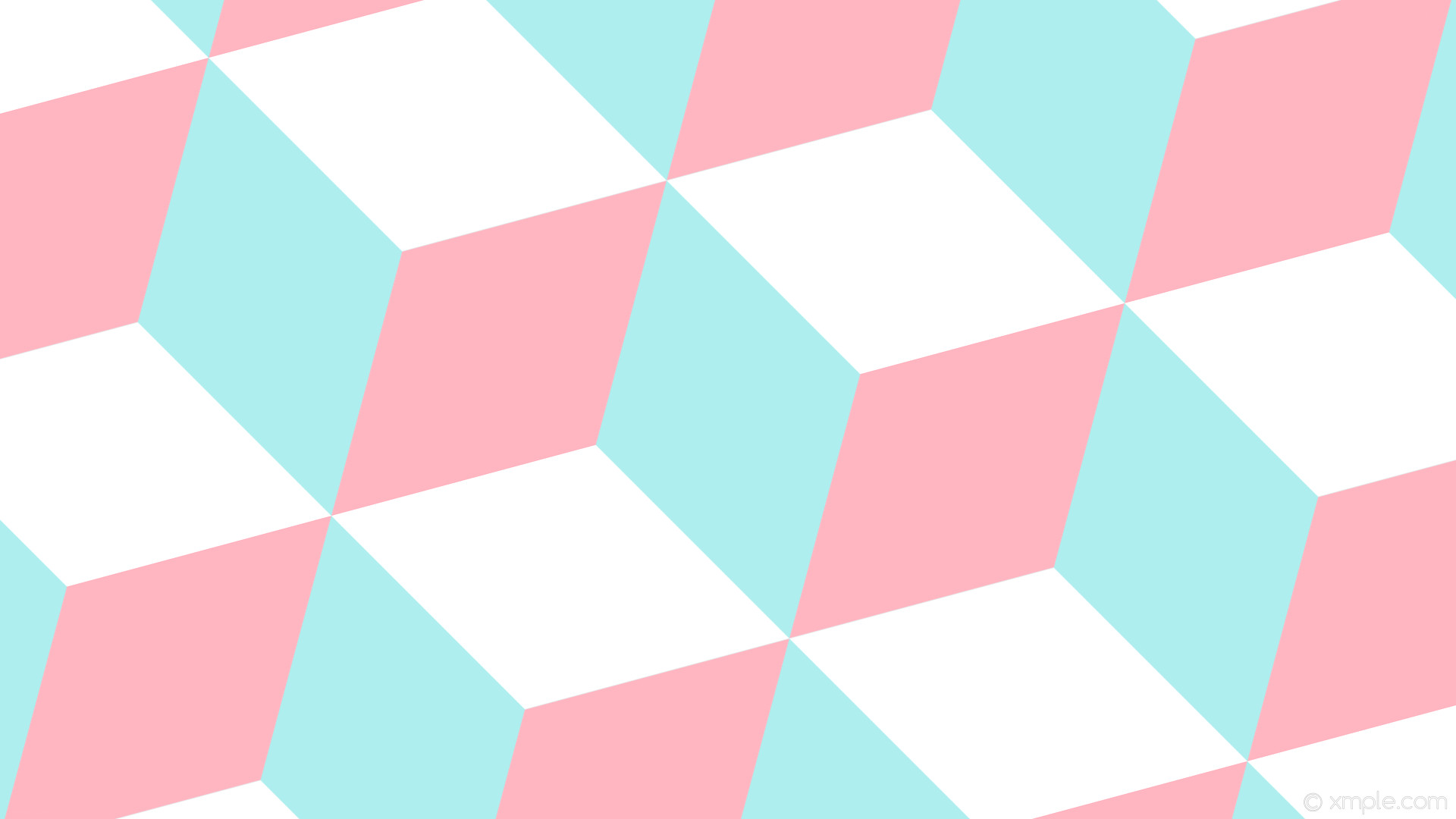 Wallpaper 3d cubes blue white pink pale turquoise light pink #afeeee #ffb6c1 #ffffff
