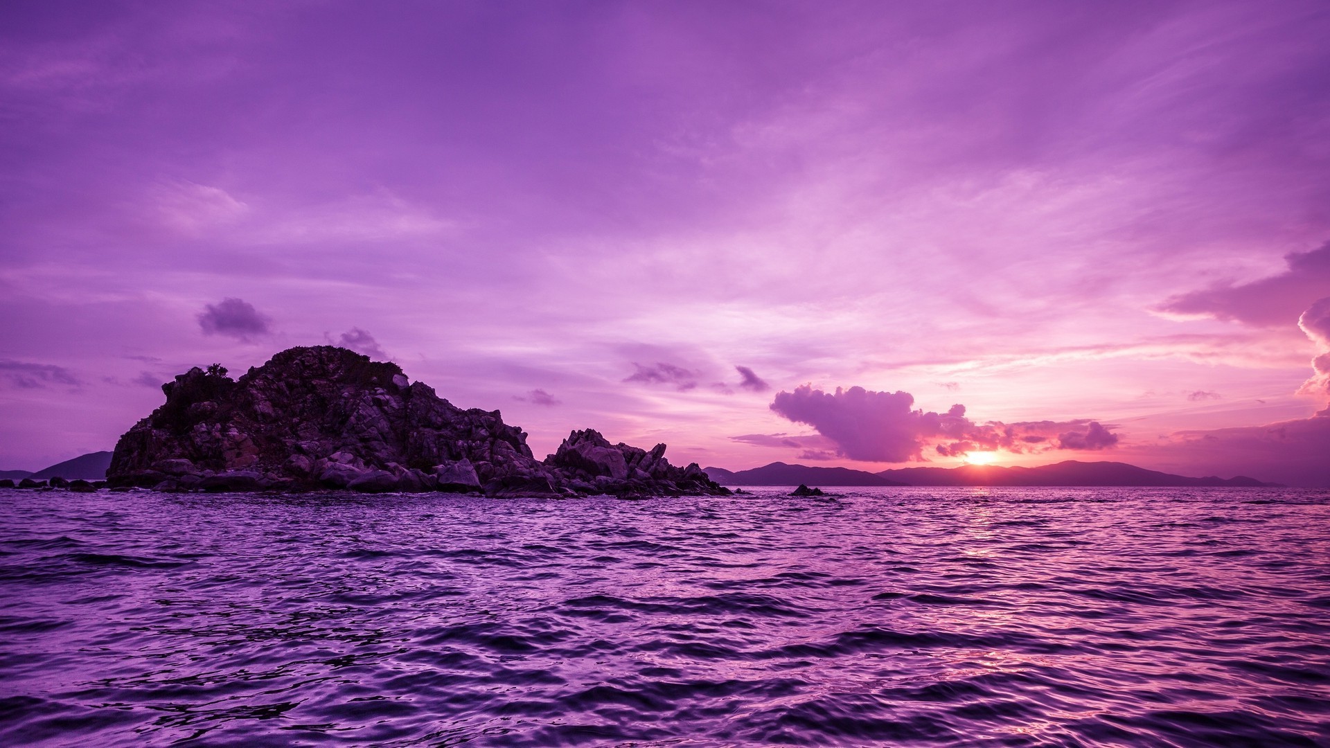 Nature, Sea, Sunset, Island, Purple Wallpapers HD / Desktop and Mobile Backgrounds