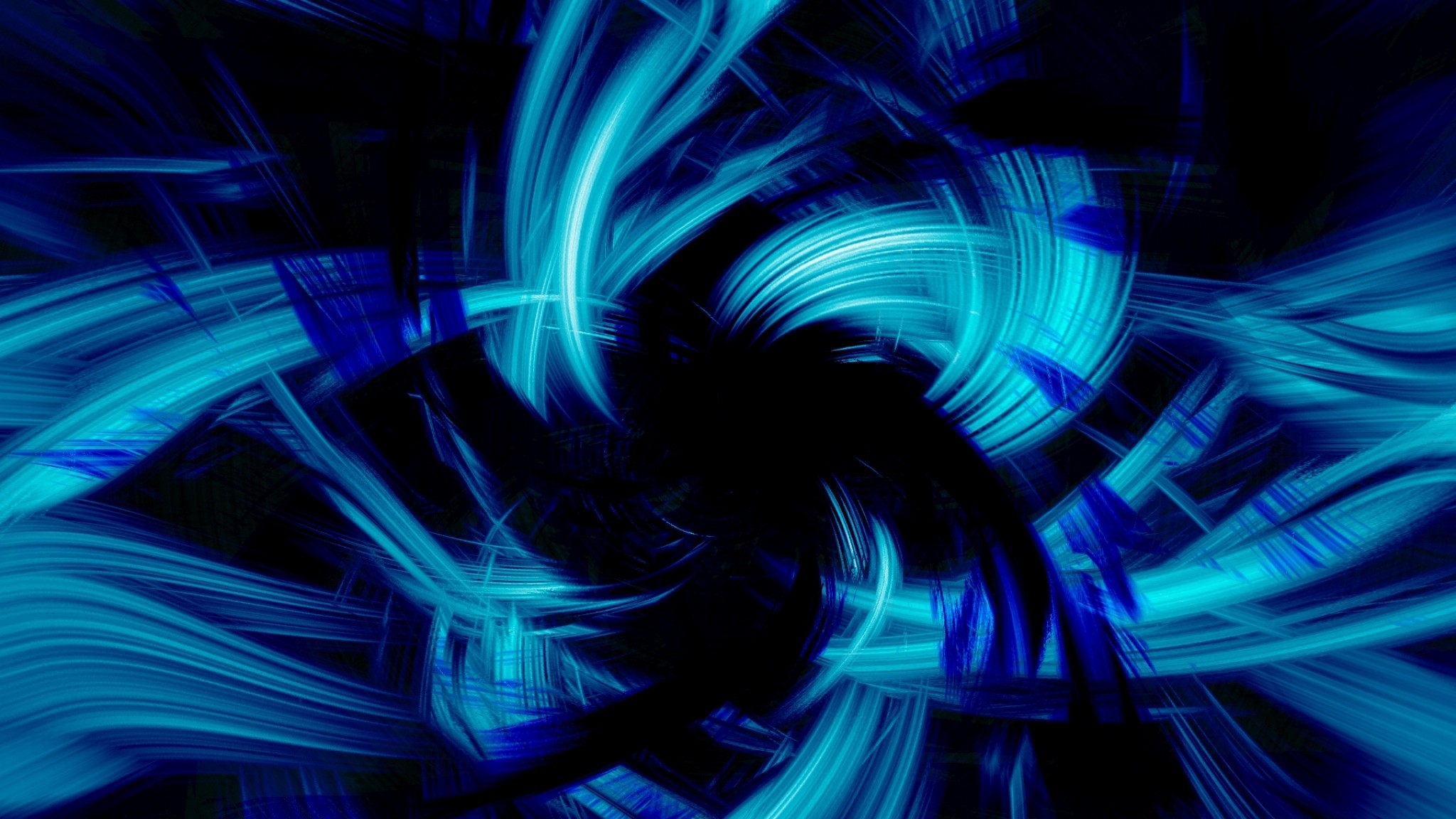 Preview wallpaper blue, black, abstract, brush 2048×1152