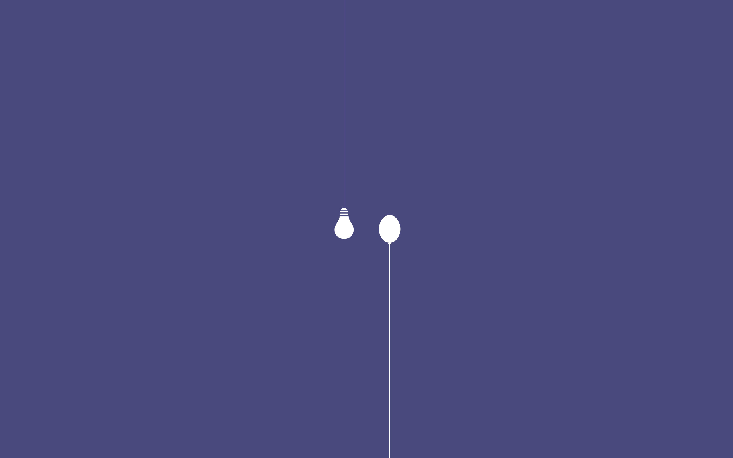 Bulb and Balloon. Found on Minimal Wallpapers