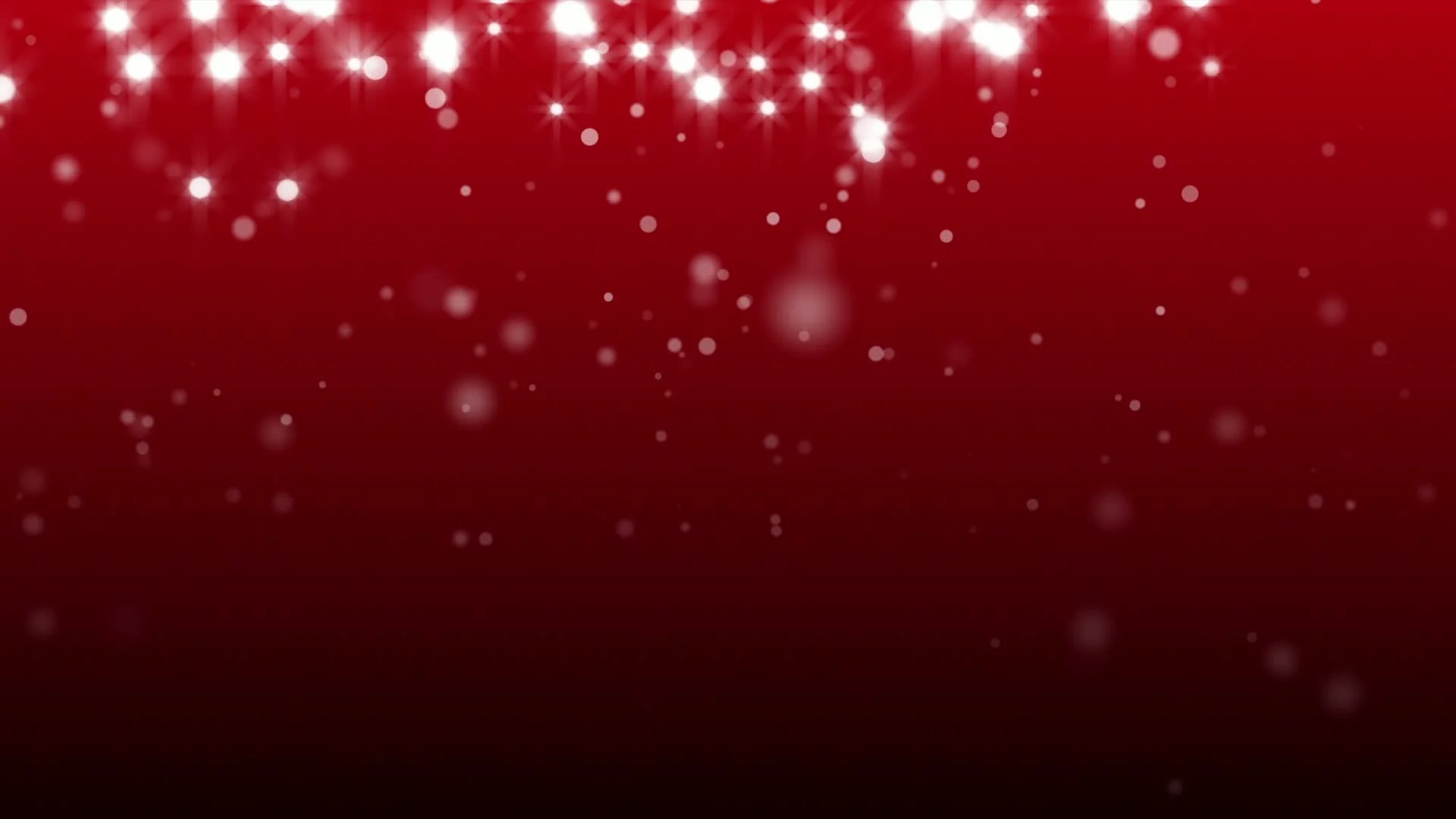 White Sparkles on Red Background Loop