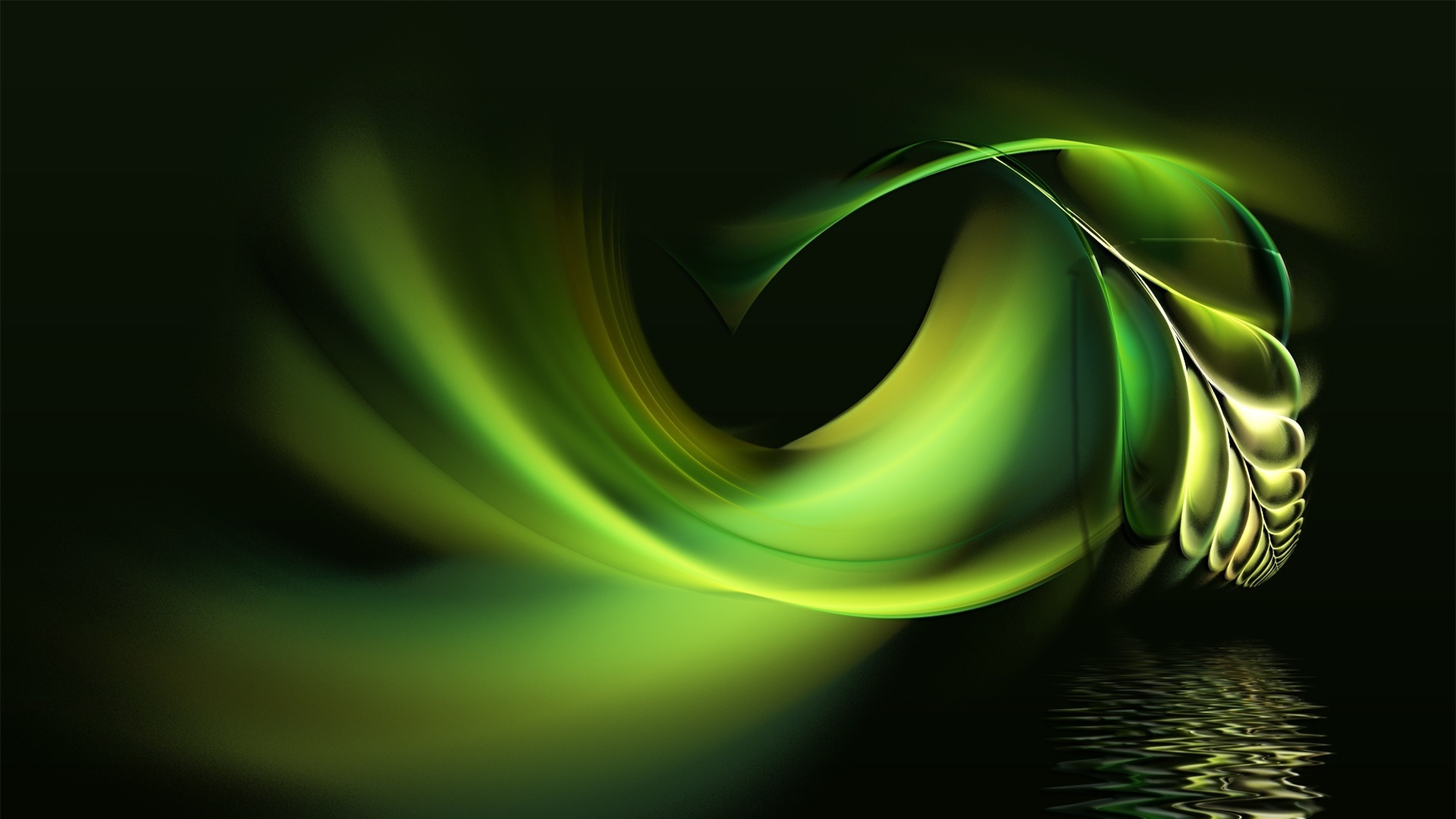 Preview wallpaper black, white, abstract, pen, water, green 3840×2160