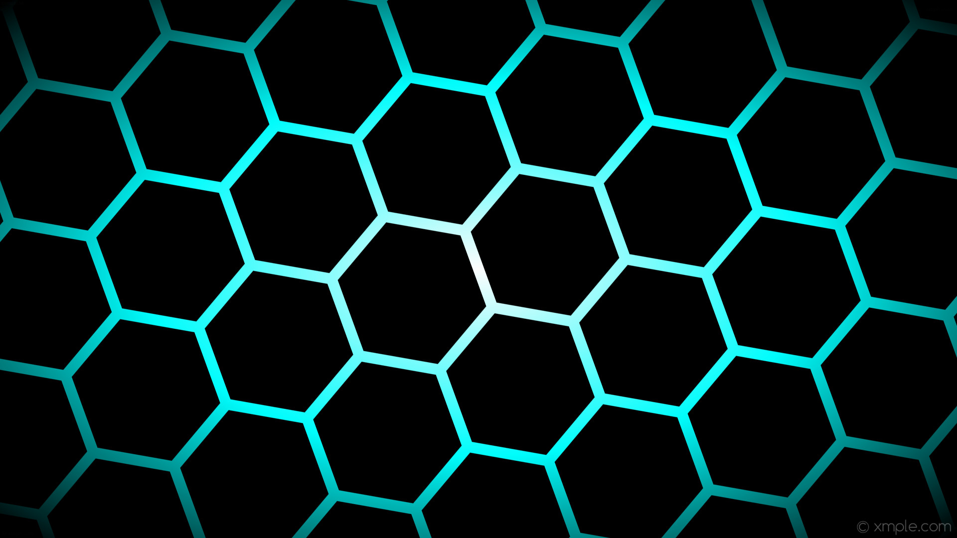 Wallpaper glow hexagon black blue white gradient aqua cyan #ffffff ffff diagonal