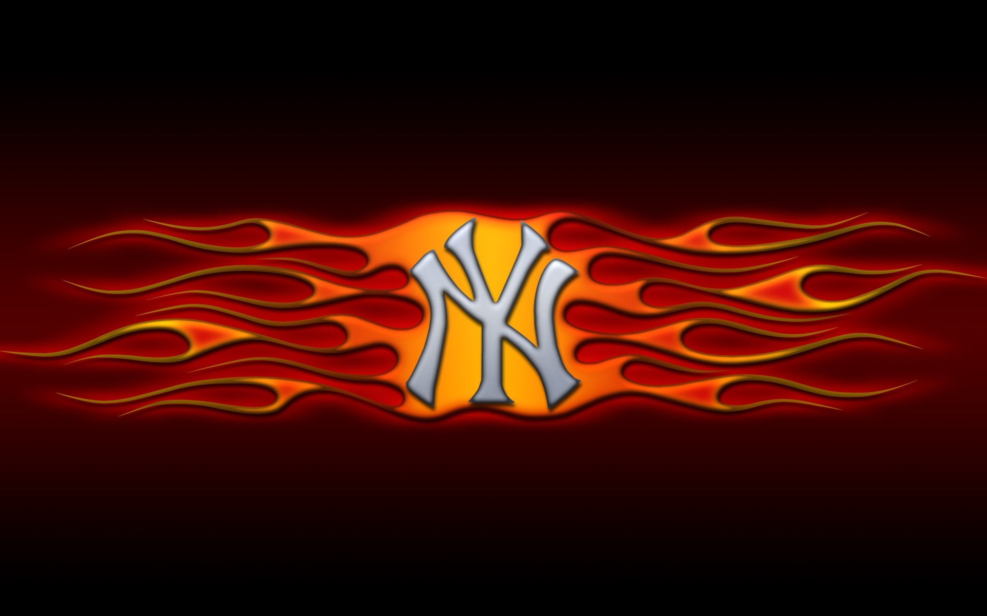 Wallpaper Ny, Logo, Flames, Orange, Black