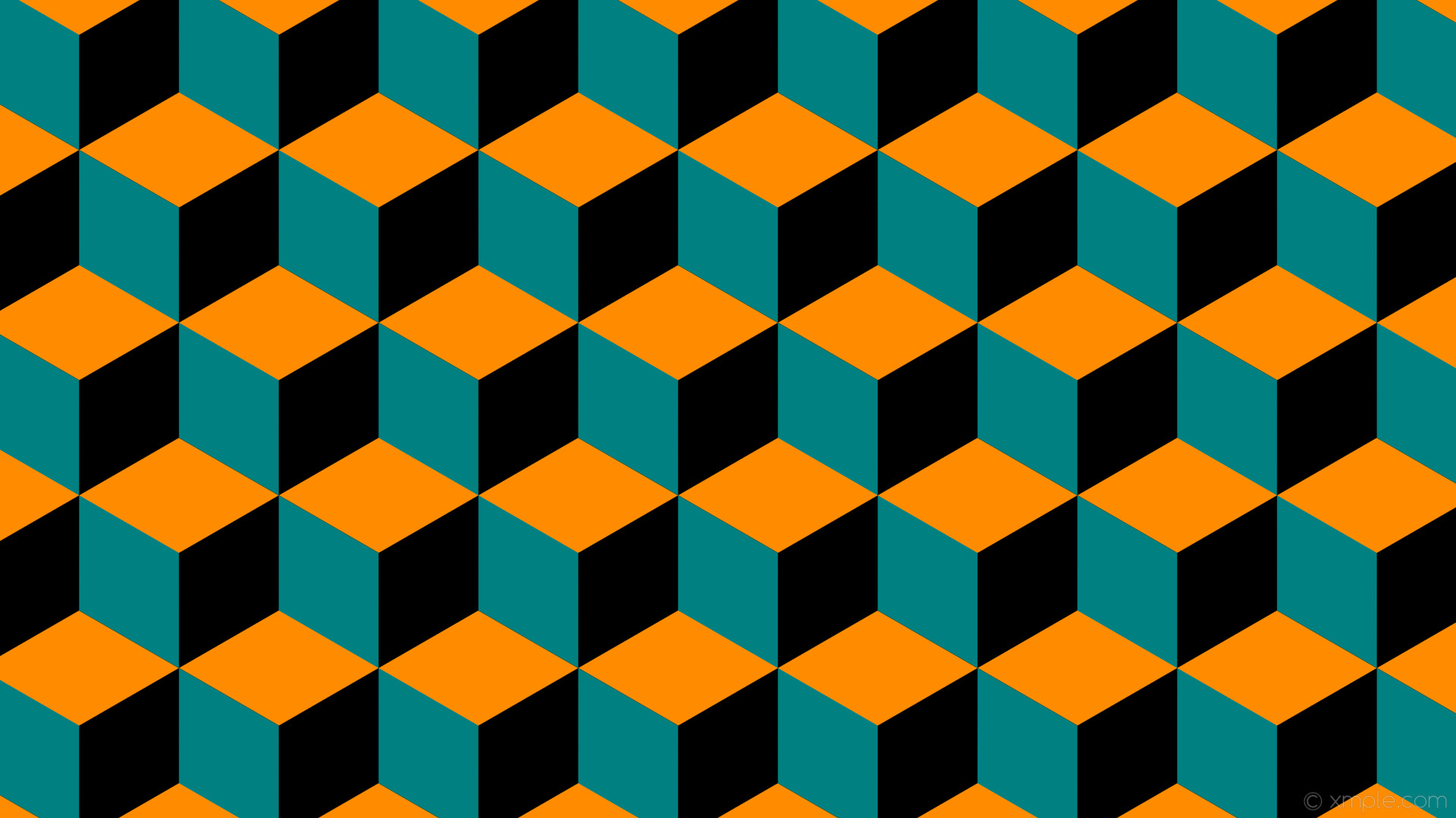 Wallpaper green orange 3d cubes black dark orange teal #ff8c00 240