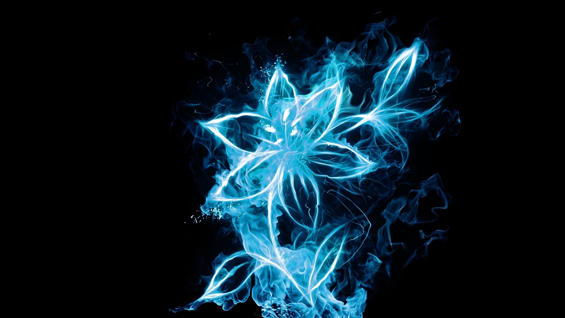 Abstract Light Blue Flower