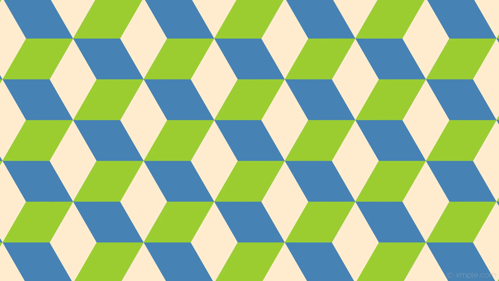 Wallpaper brown 3d cubes blue green steel blue blanched almond yellow green b4 #ffebcd