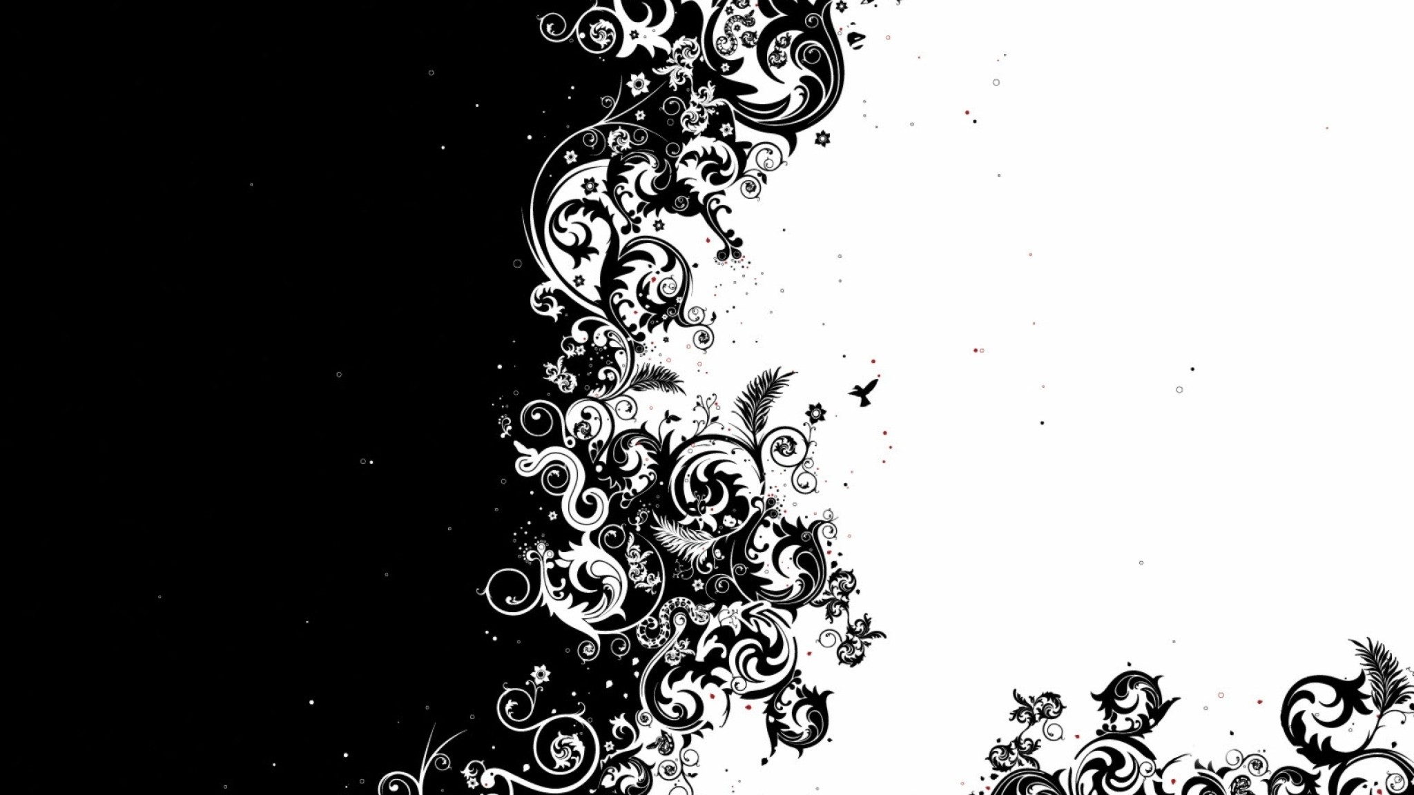 Preview wallpaper black white, patterns, lines, light 2048×1152
