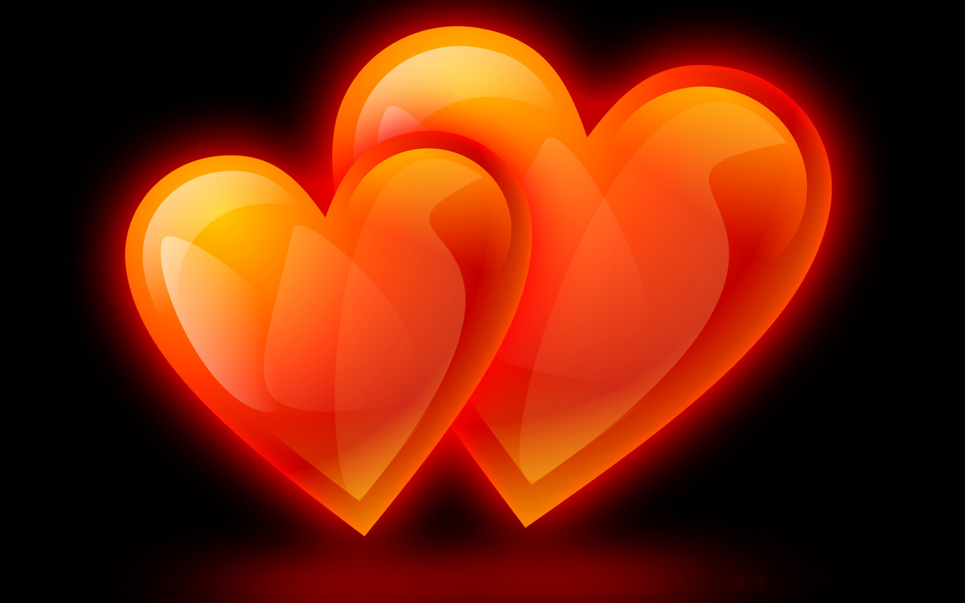 Orange Black Hearts