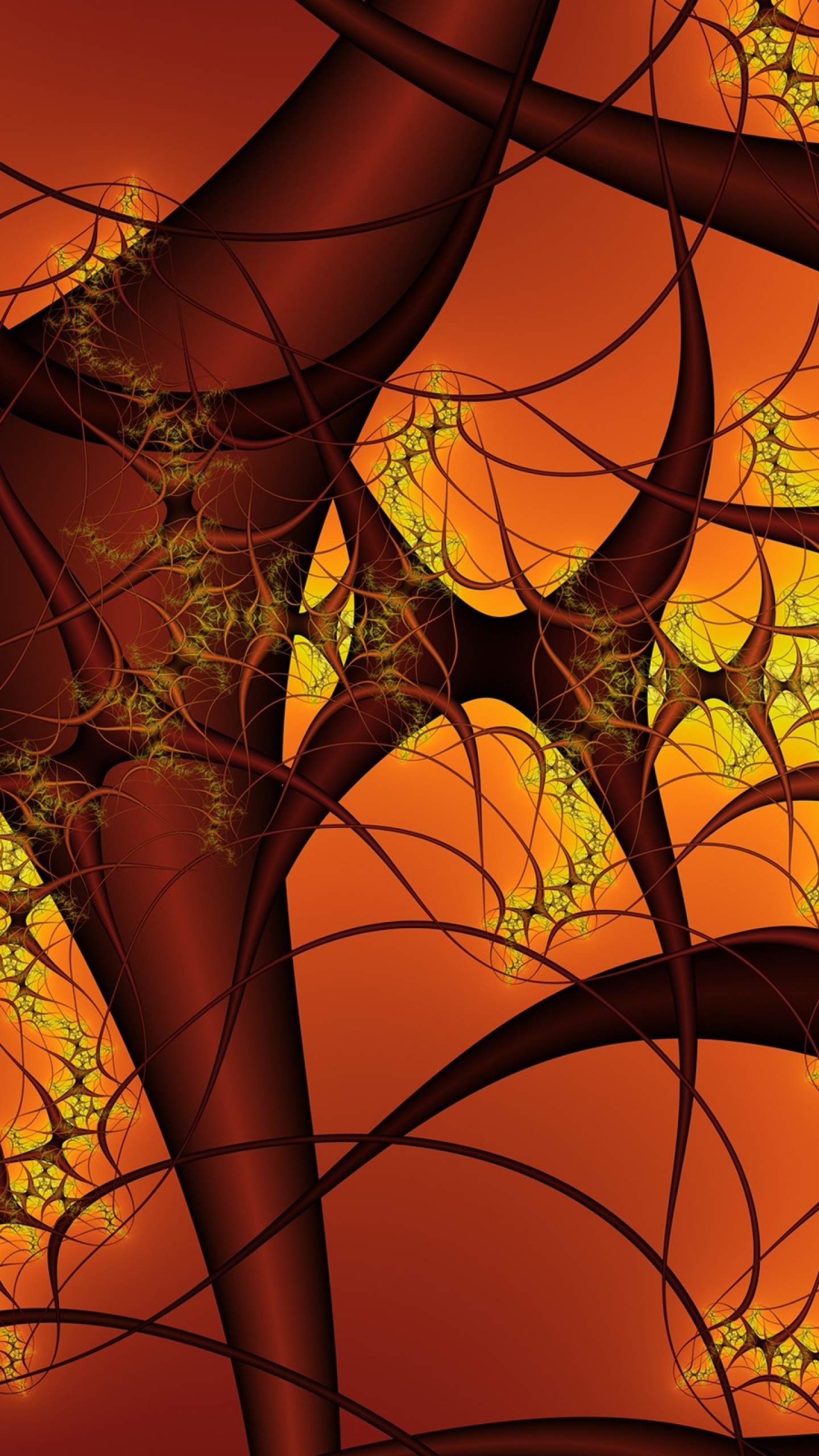 Wallpaper black, orange, blood vessels, system