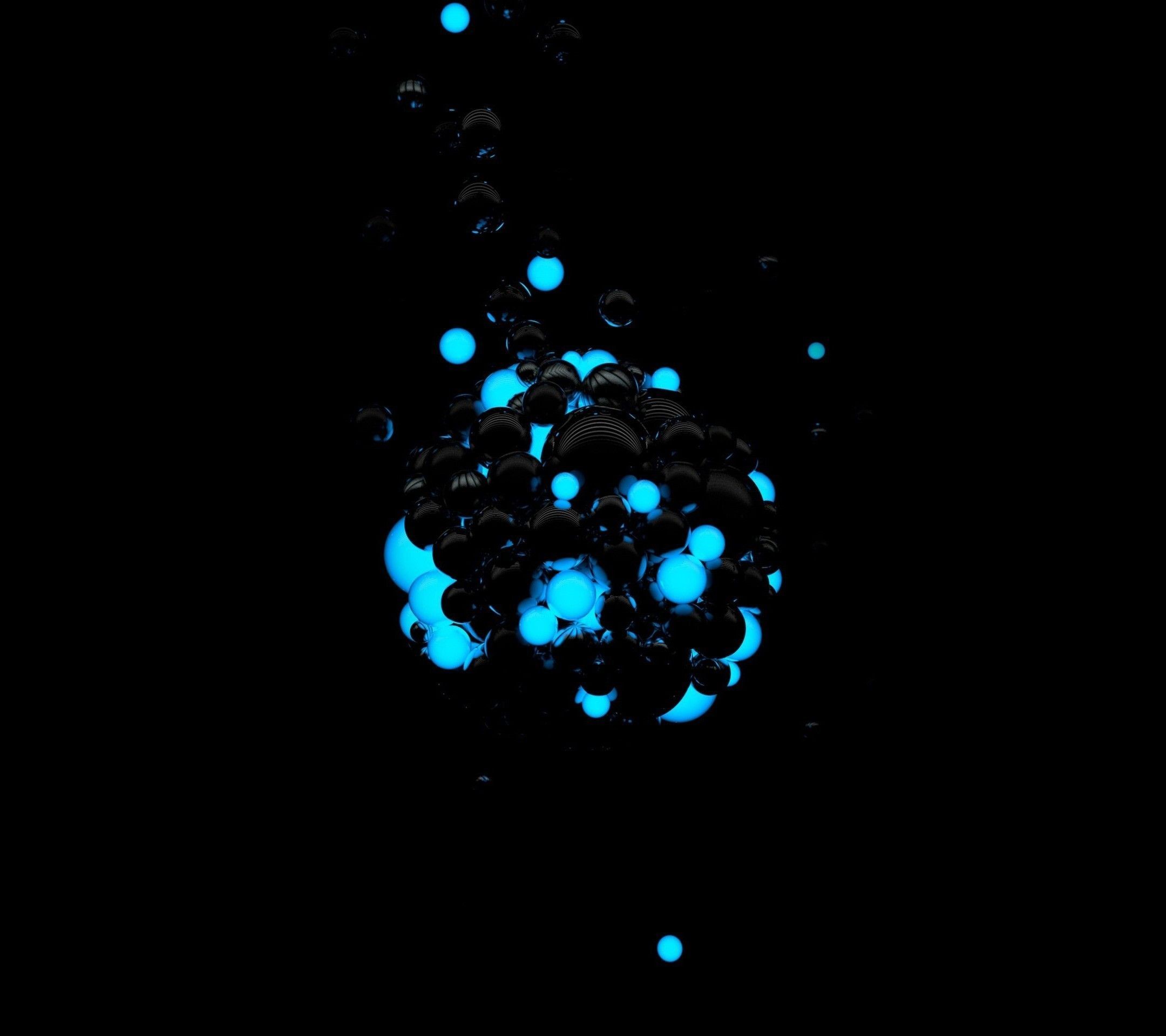 Black and blue bubbles Mobile Wallpaper 4428