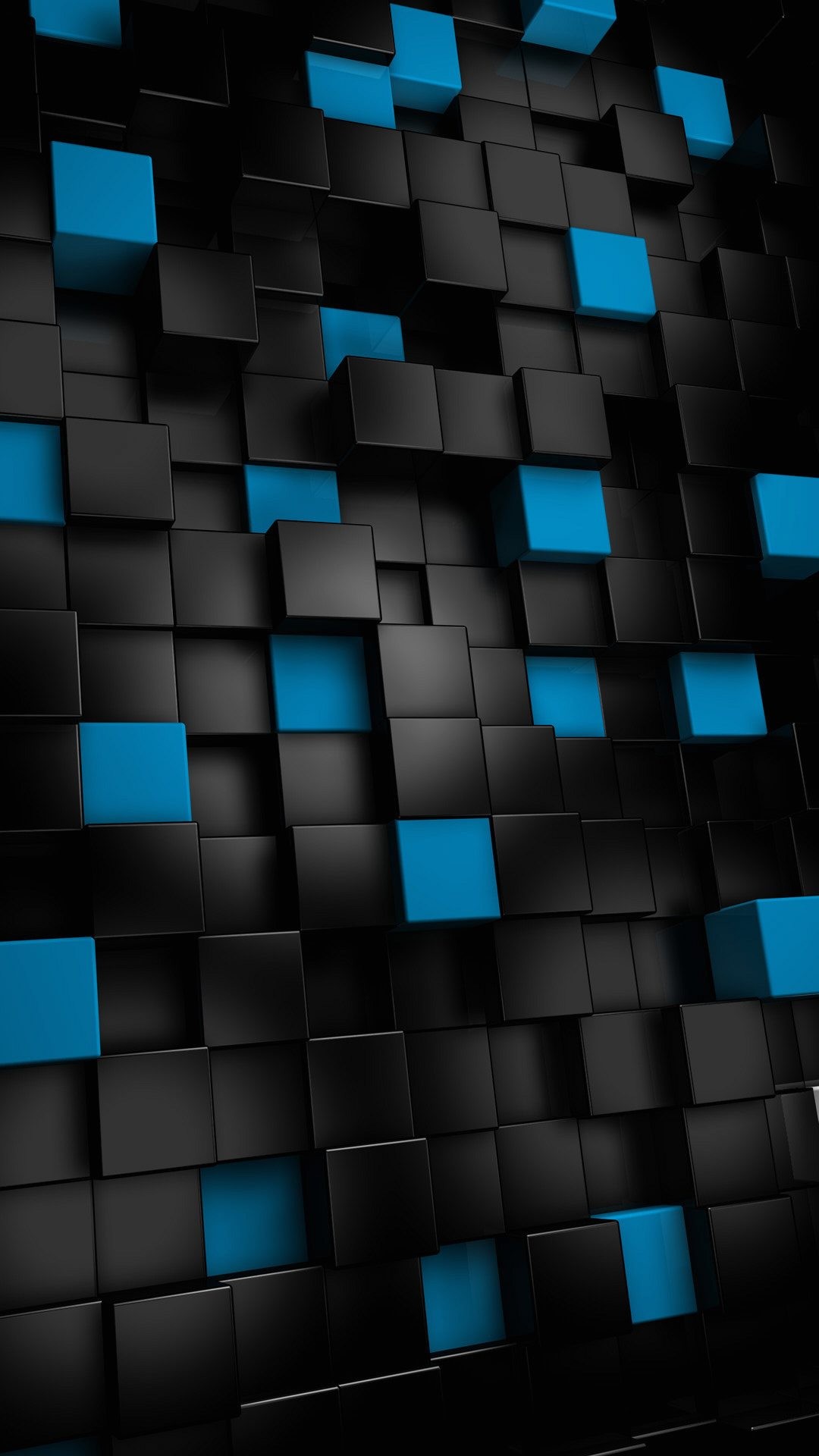 Wallpaper full hd 1080 x 1920 smartphone 3d cubes black blue