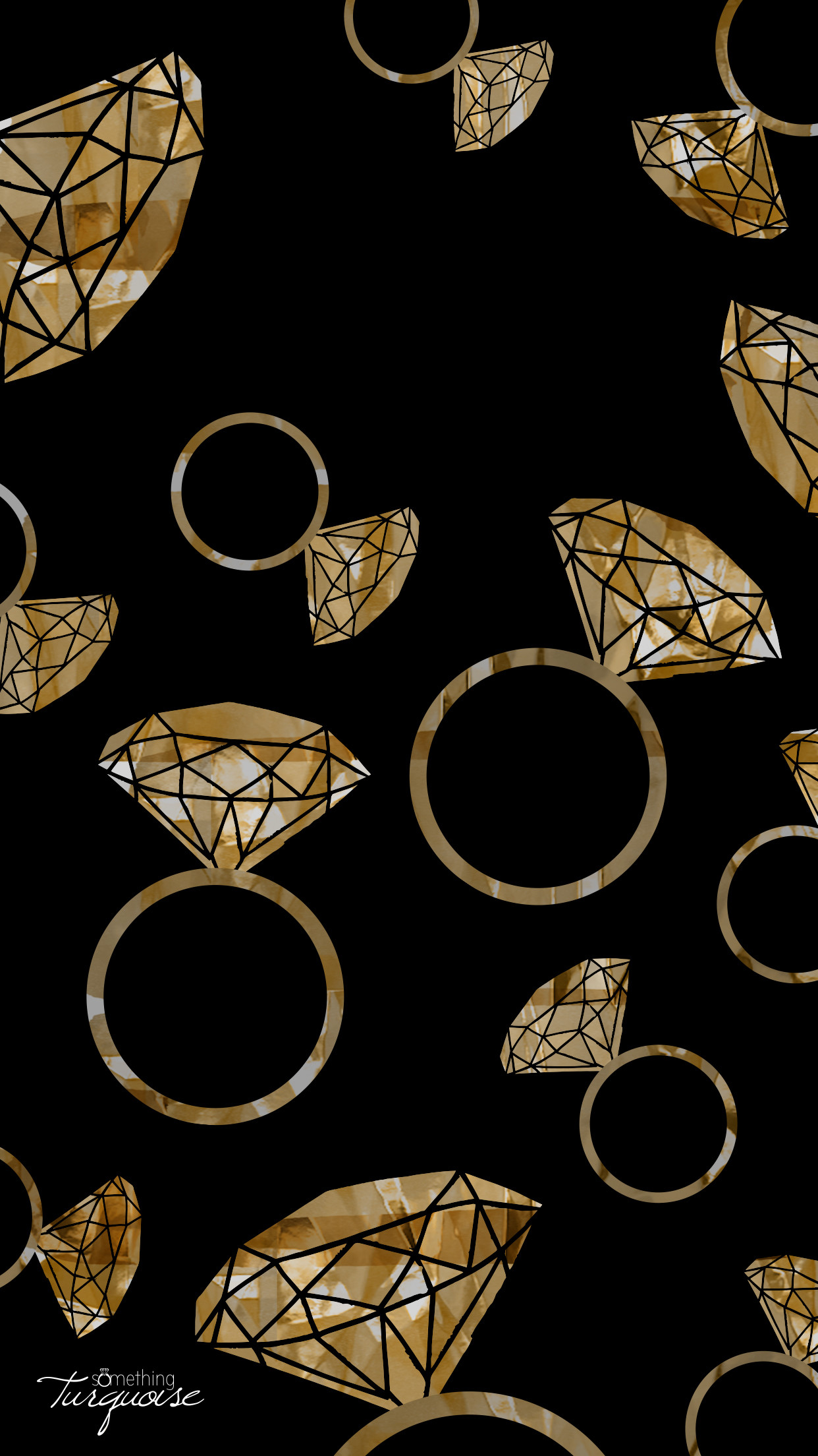 FREE gold diamond ring iPhone wallpaper!