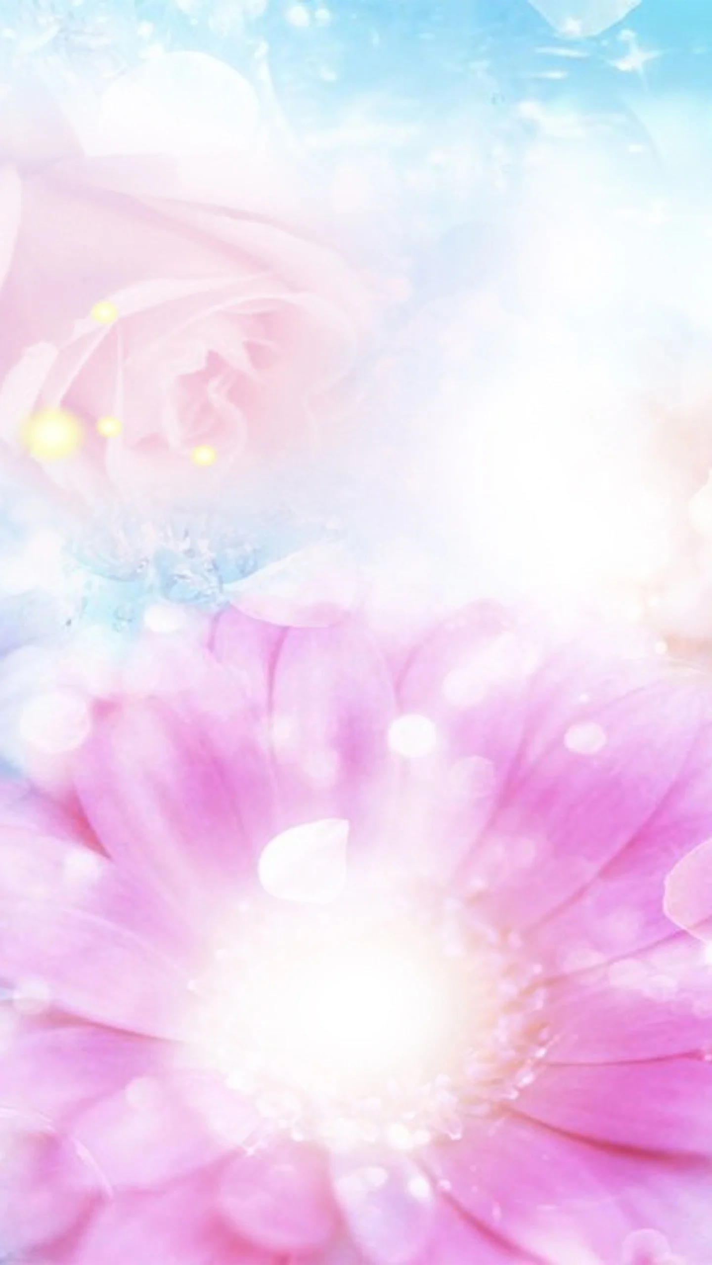 Wallpaper pink, blue, flowers, blurred, background, effects