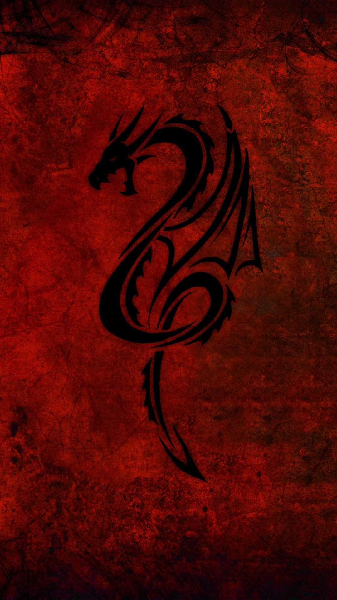 Iphone wallpaper designs Dragon Red Art