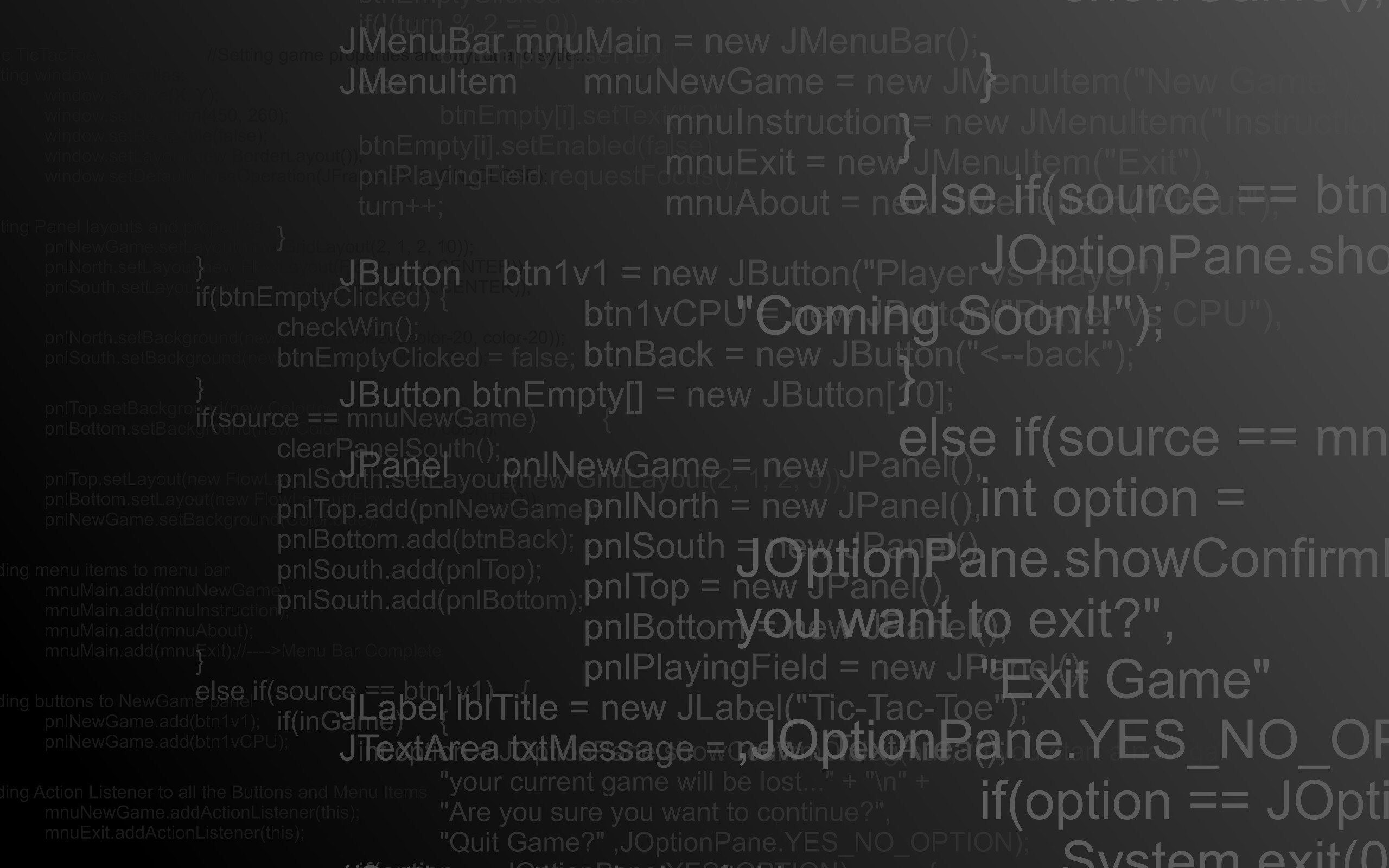 Code Wallpaper # 3. This dark gray