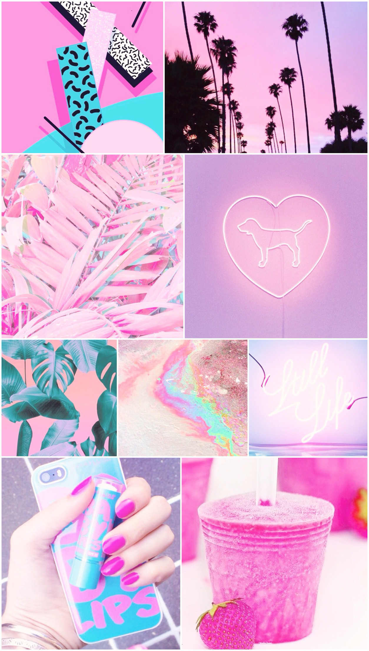 neon, pink, purple, blue, rainbow, wallpaper, background, iPhone,