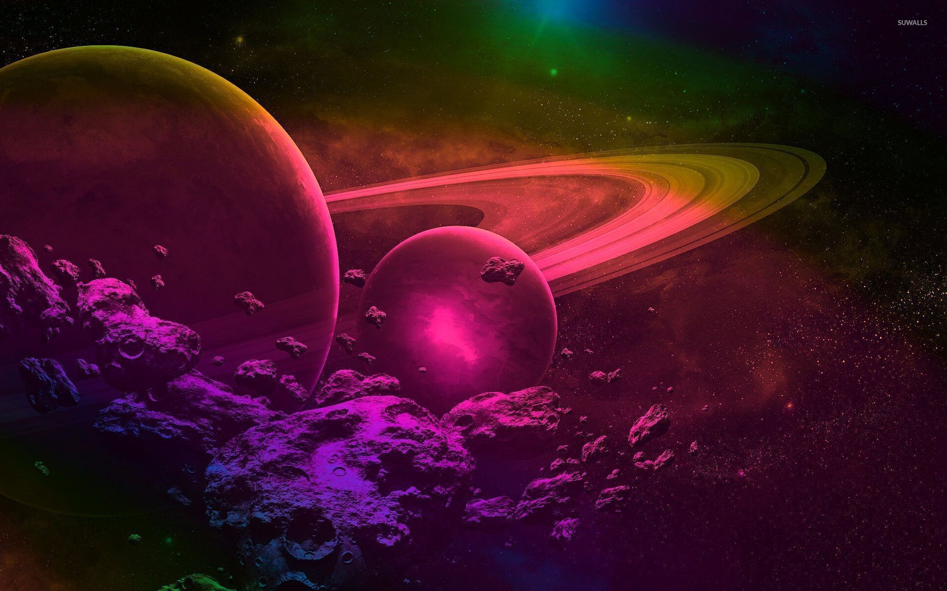 Background Pink Purple And Blue Galaxy Wallpaper