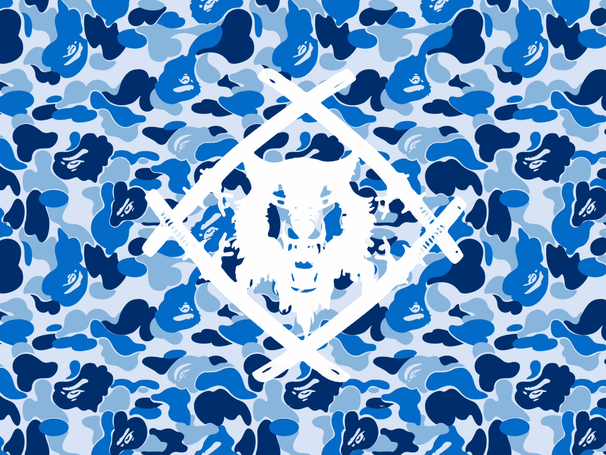 HollowSquad Blue Camo White Portrait by 12GVU