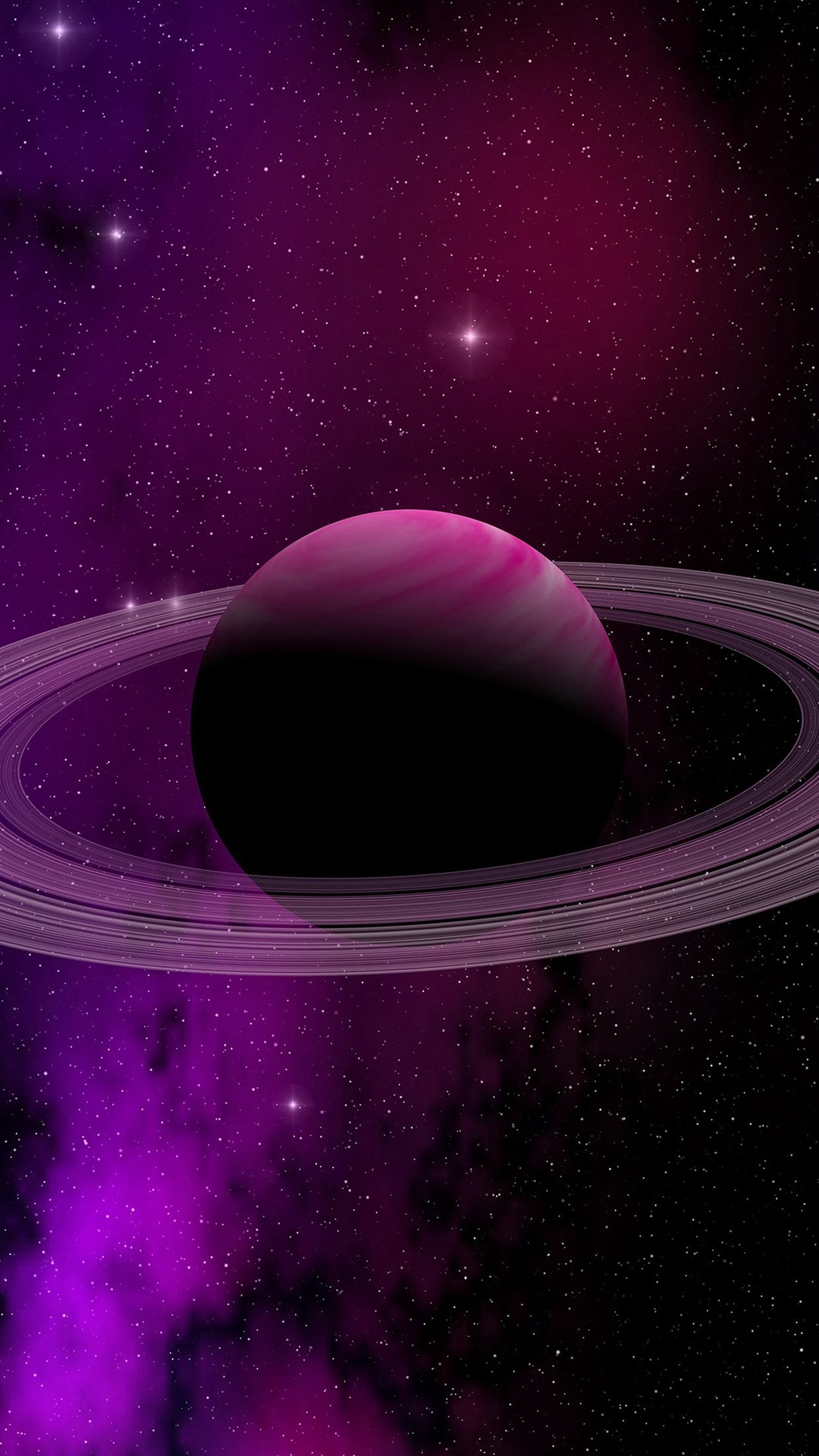 Space Planet Saturn Star Art Illustration Purple #iPhone #wallpaper