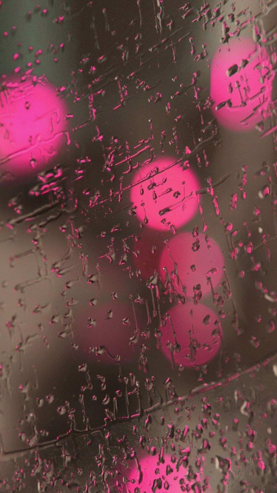 Rain On Glass Pink Lights iPhone 6 wallpaper