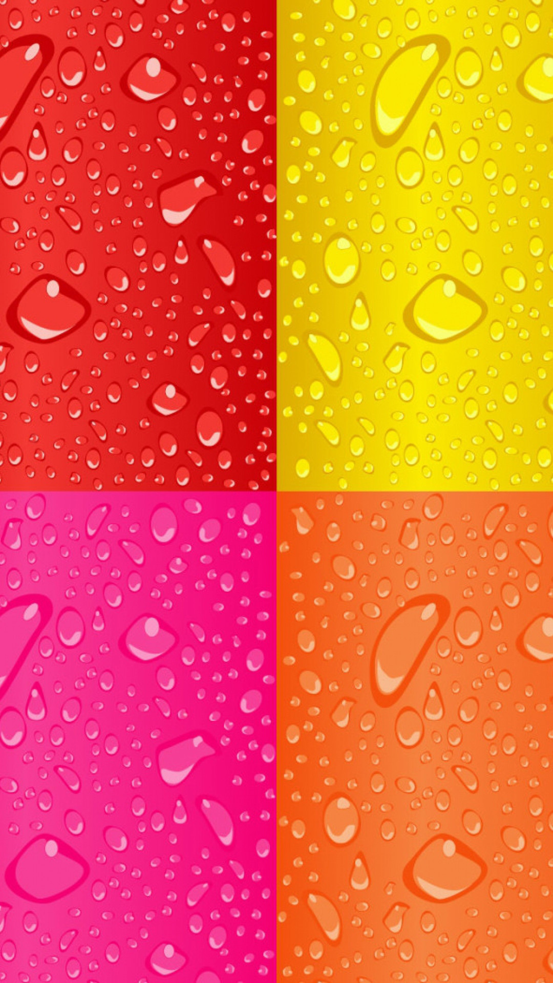 Red Yellow Purple Orange Squares Dew Drops Android Wallpaper