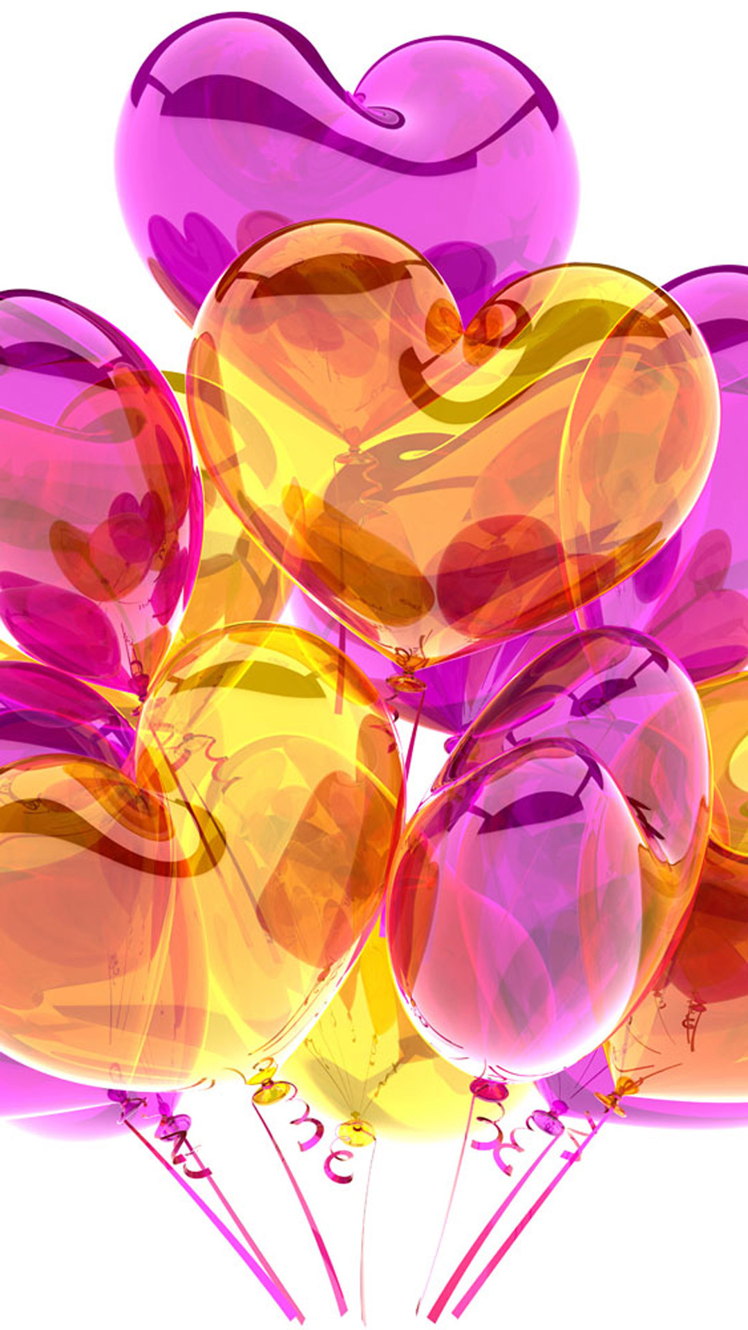 HD Purple Yellow Heart Balloons iPhone 6 Plus HD Wallpaper …