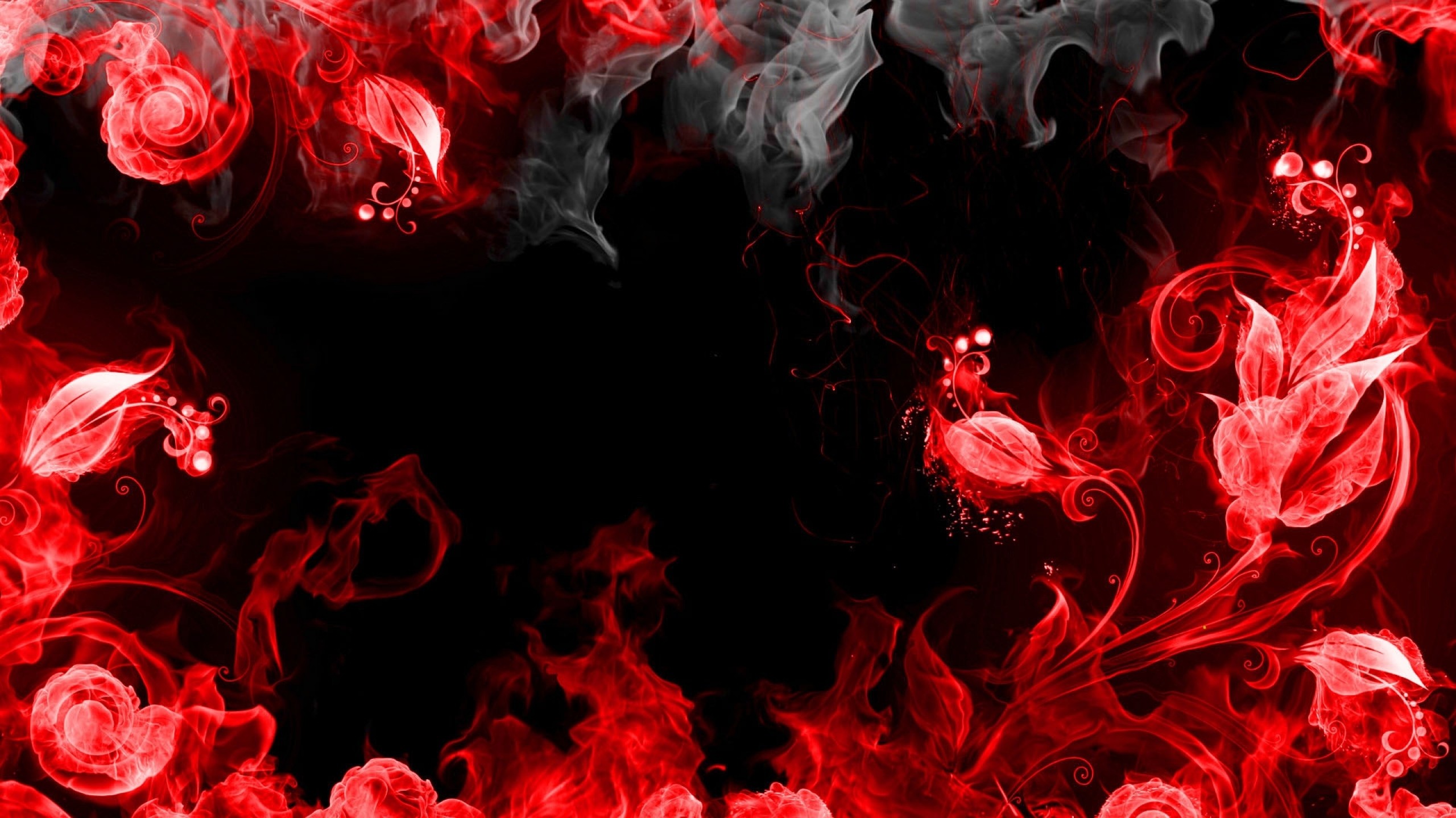 Wallpaper abstraction, red, smoke, black