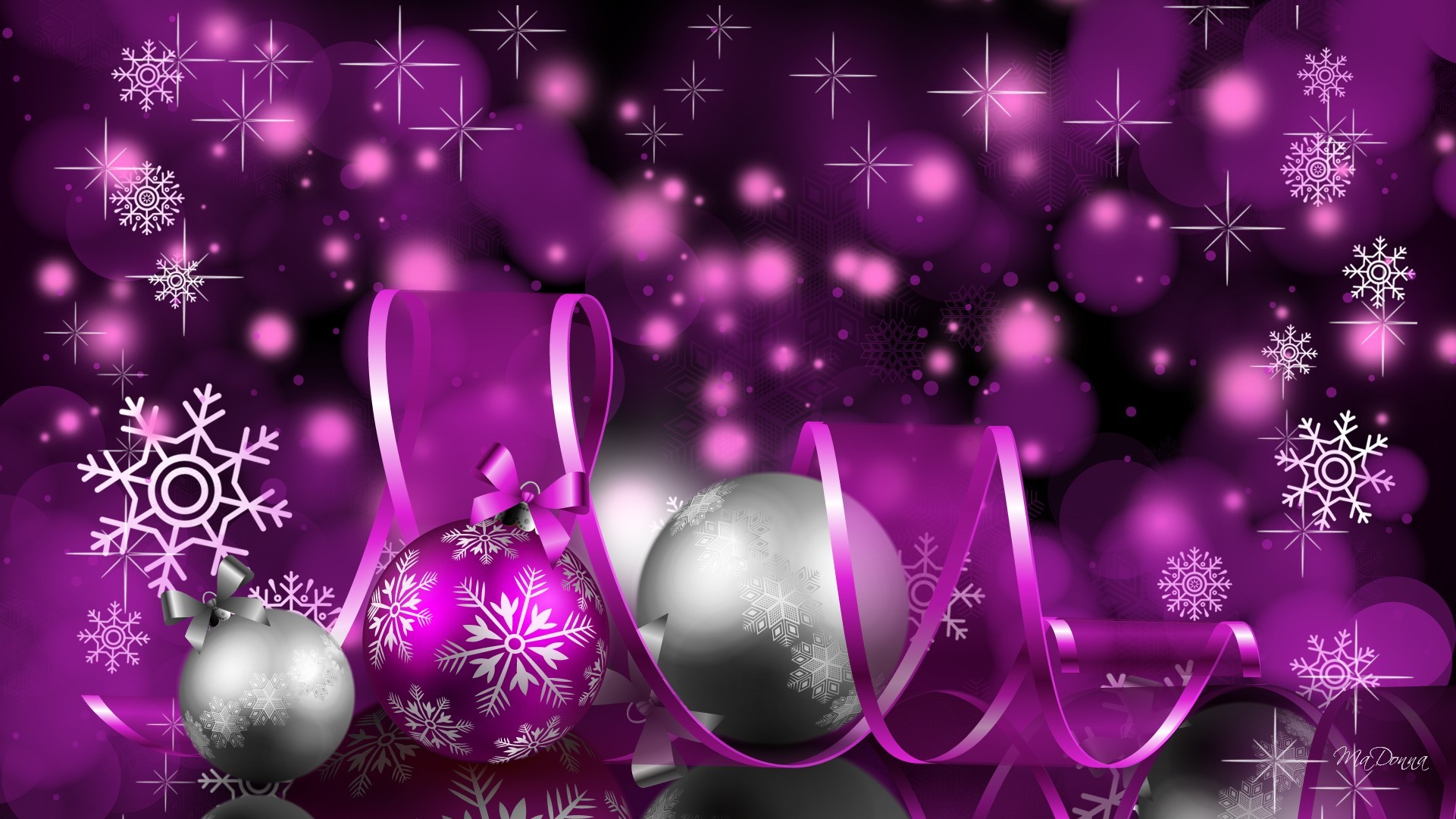 Purple And Silver Christmas Background A purple christmas delight