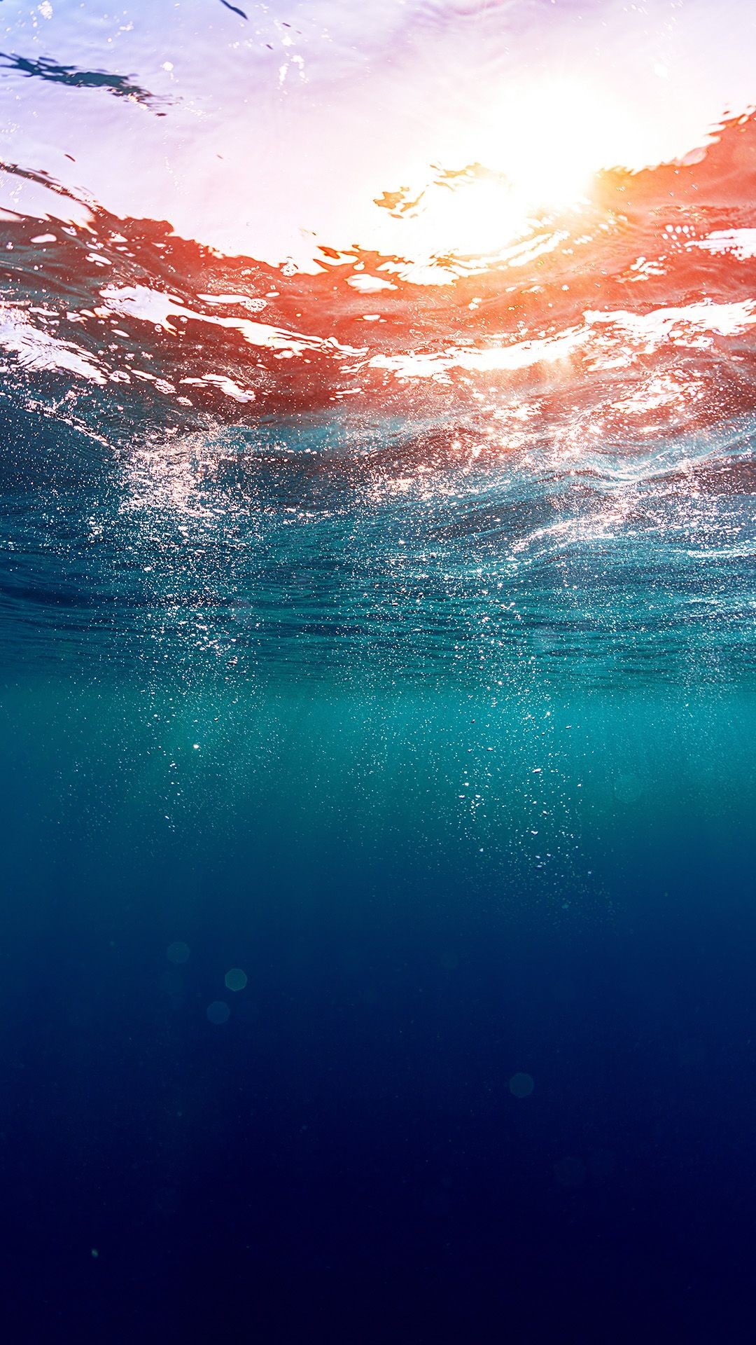 Dreamy Underwater Bubbles Sun Light iPhone 6+ HD Wallpaper
