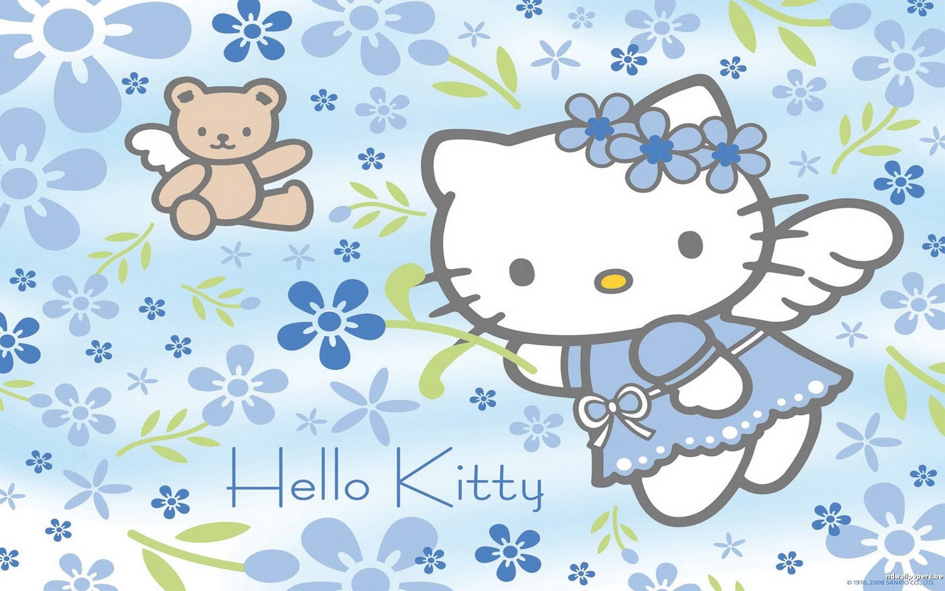 Hello Kitty Wallpaper Blue And Pink
