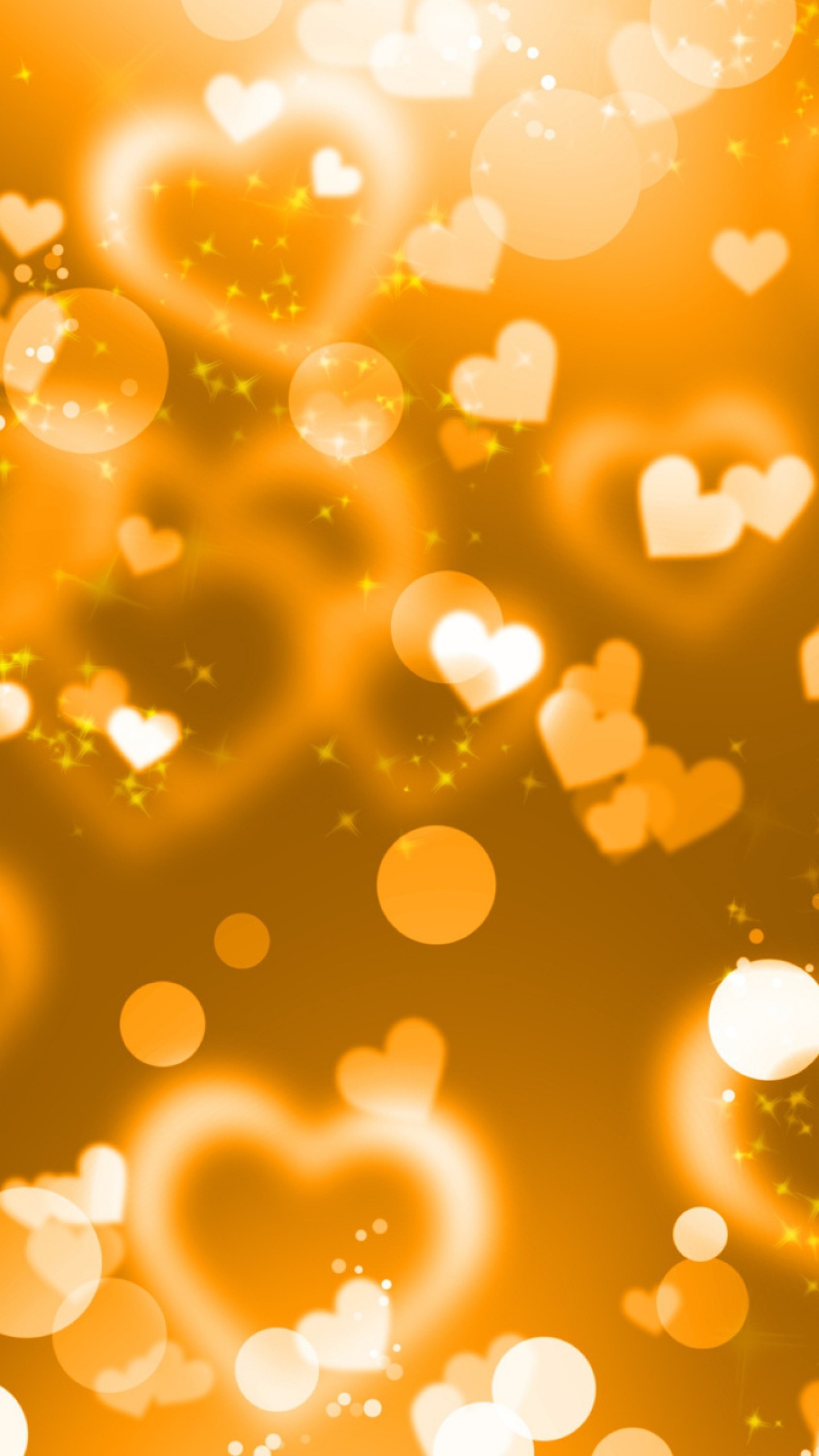 Wallpaper glare, hearts, lights, glitter, gold
