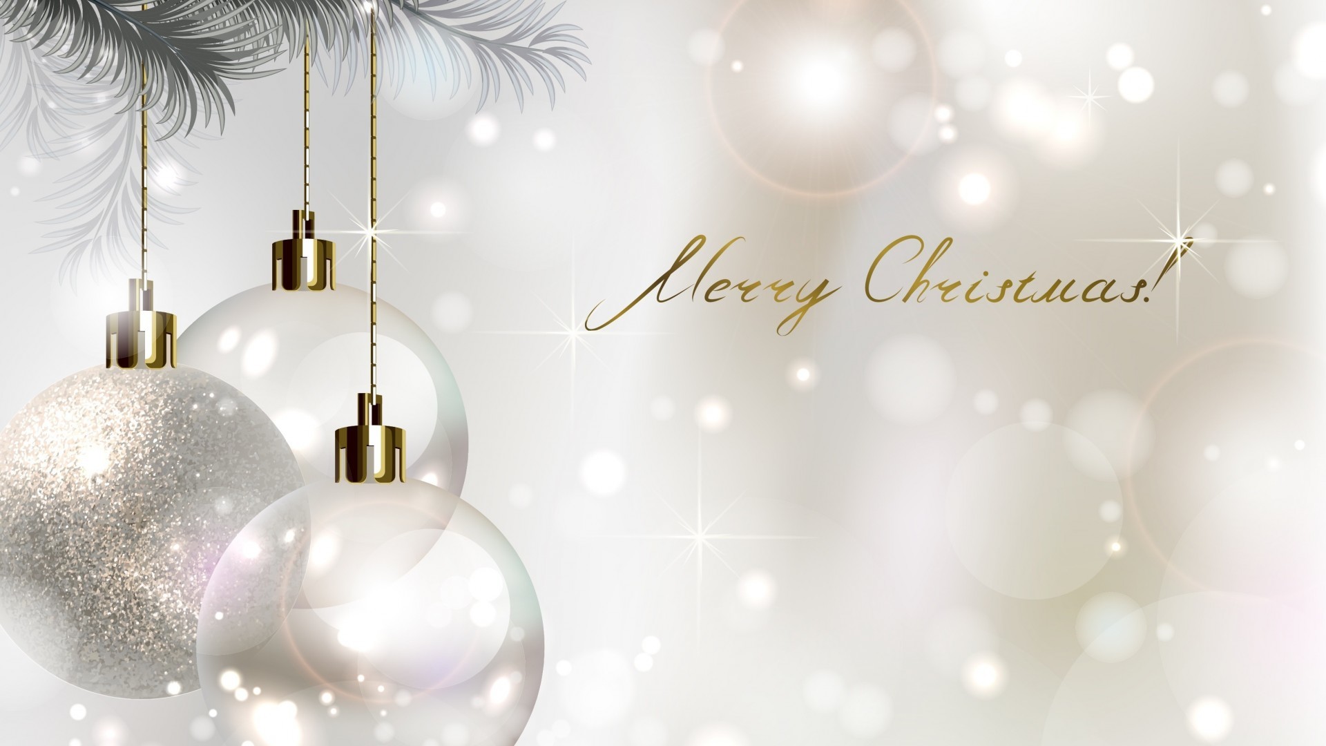 White And Gold Christmas Wallpaper 07