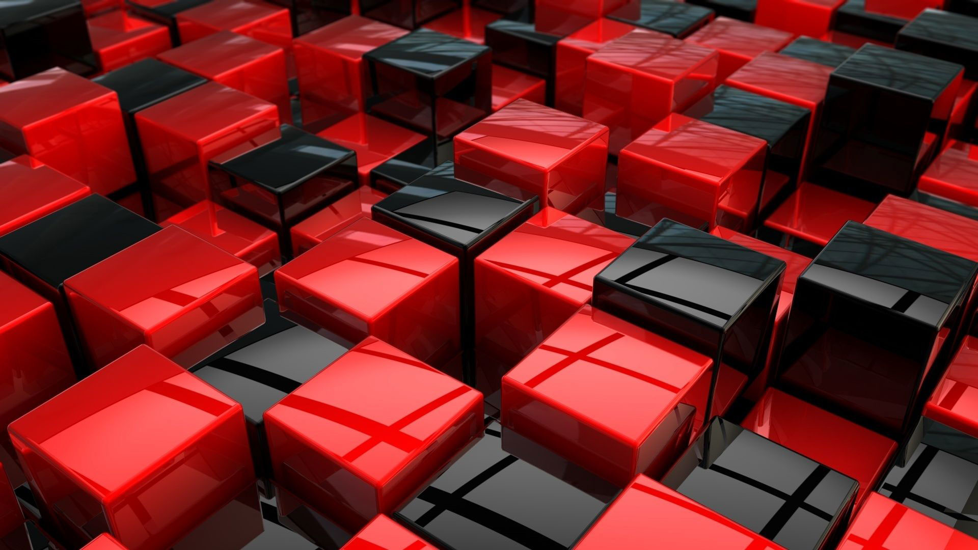 hd pics photos red and black 3d cubes desktop background wallpaper